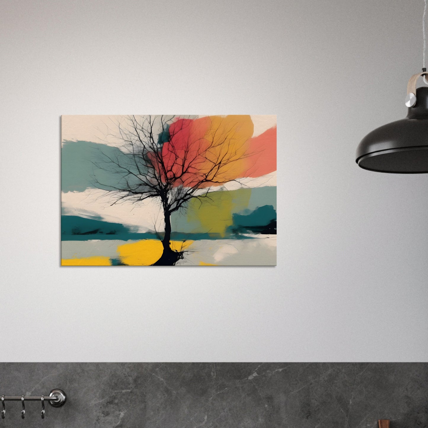 Ethereal Tree Canvas Print - Minimalist Abstract Wall Art