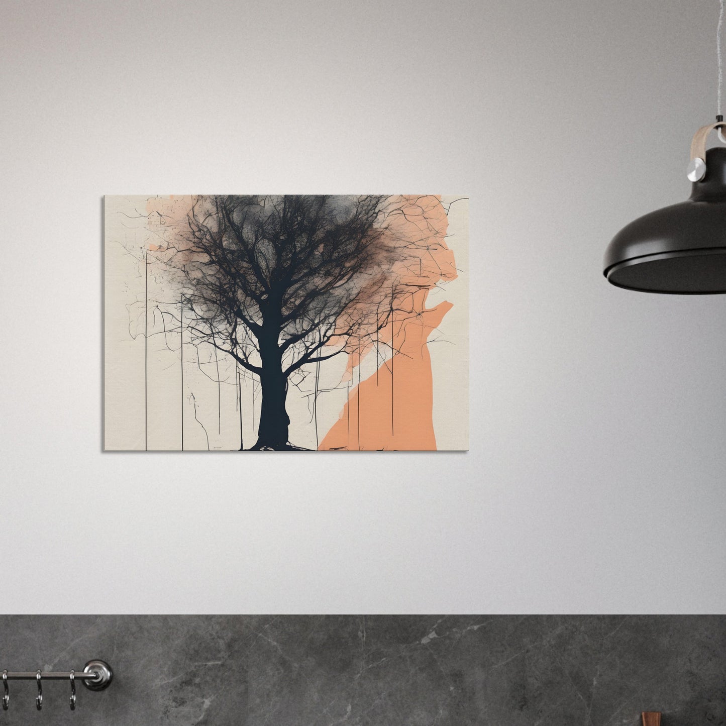 Silhouette Tree Canvas Print - Minimalist Abstract Home Decor