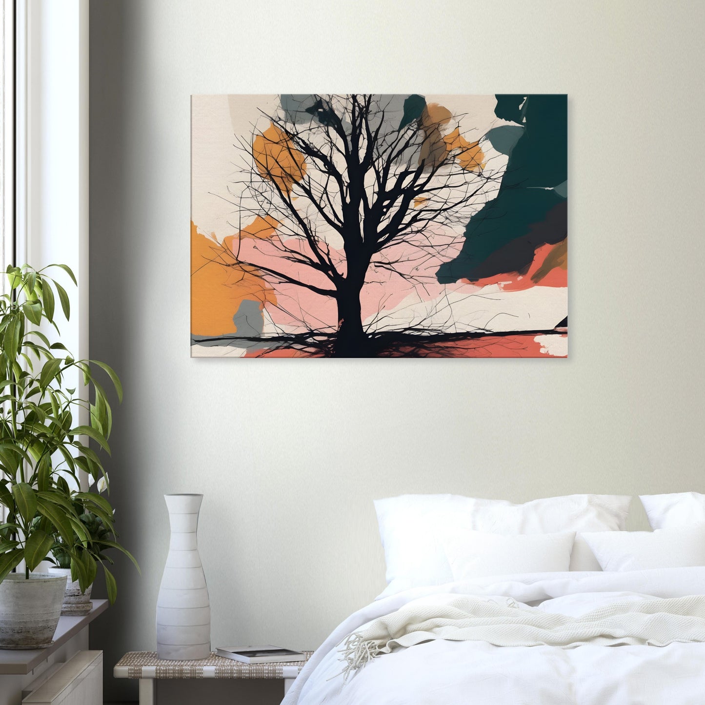 Silhouette Serenity - Captivating Tree Abstract Wall Art