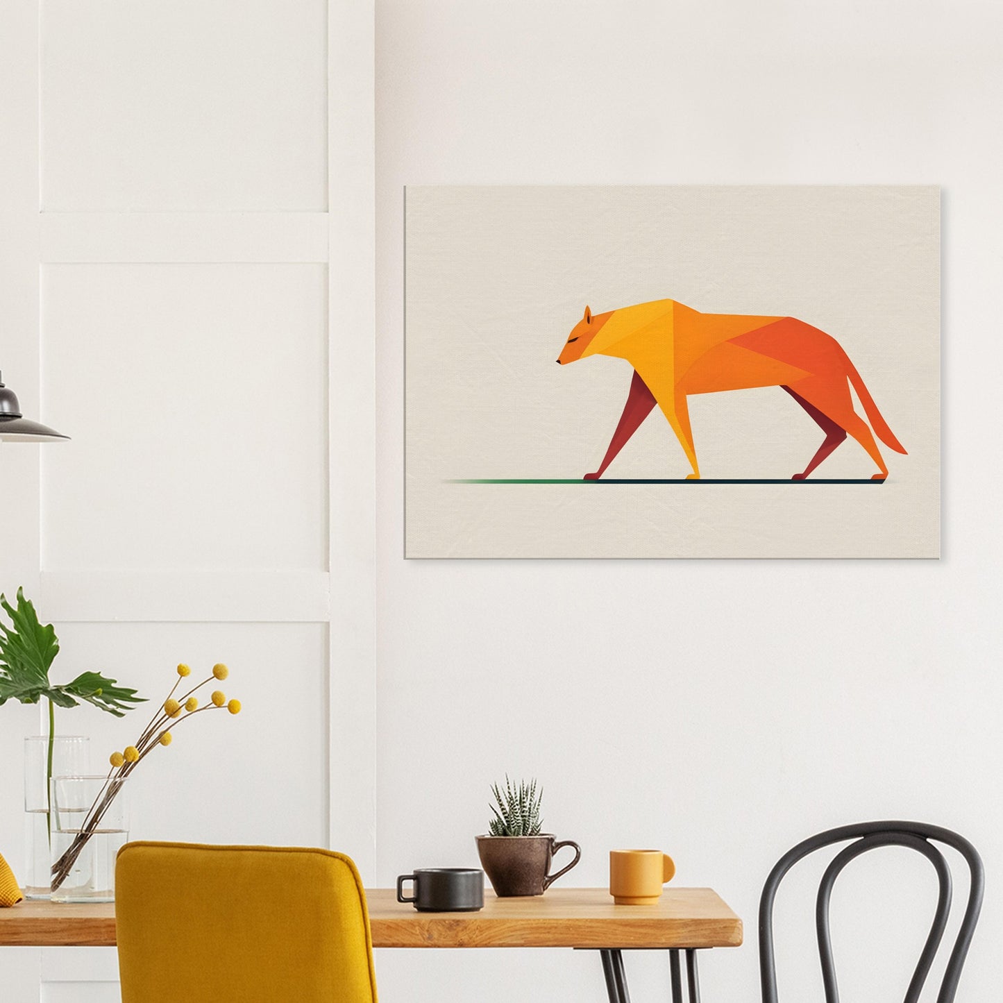 Prismatic Fox - Minimalist Abstract Wall Art