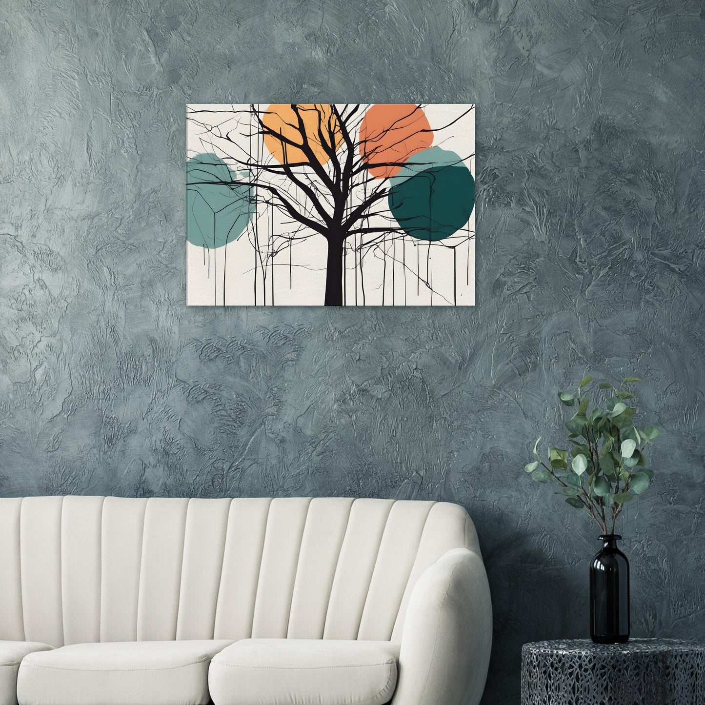 Whimsical Tree - Minimalist Abstract Canvas Art for Modern Spaces