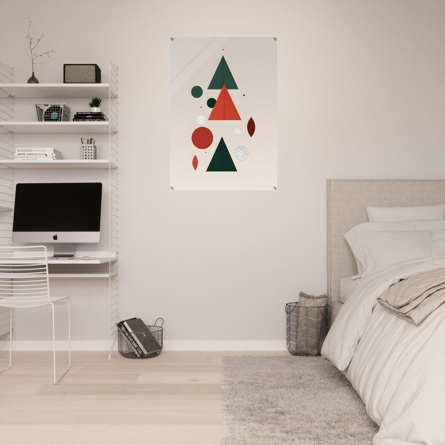 Festive Geometry - Minimalist Abstract Christmas Acrylic Art