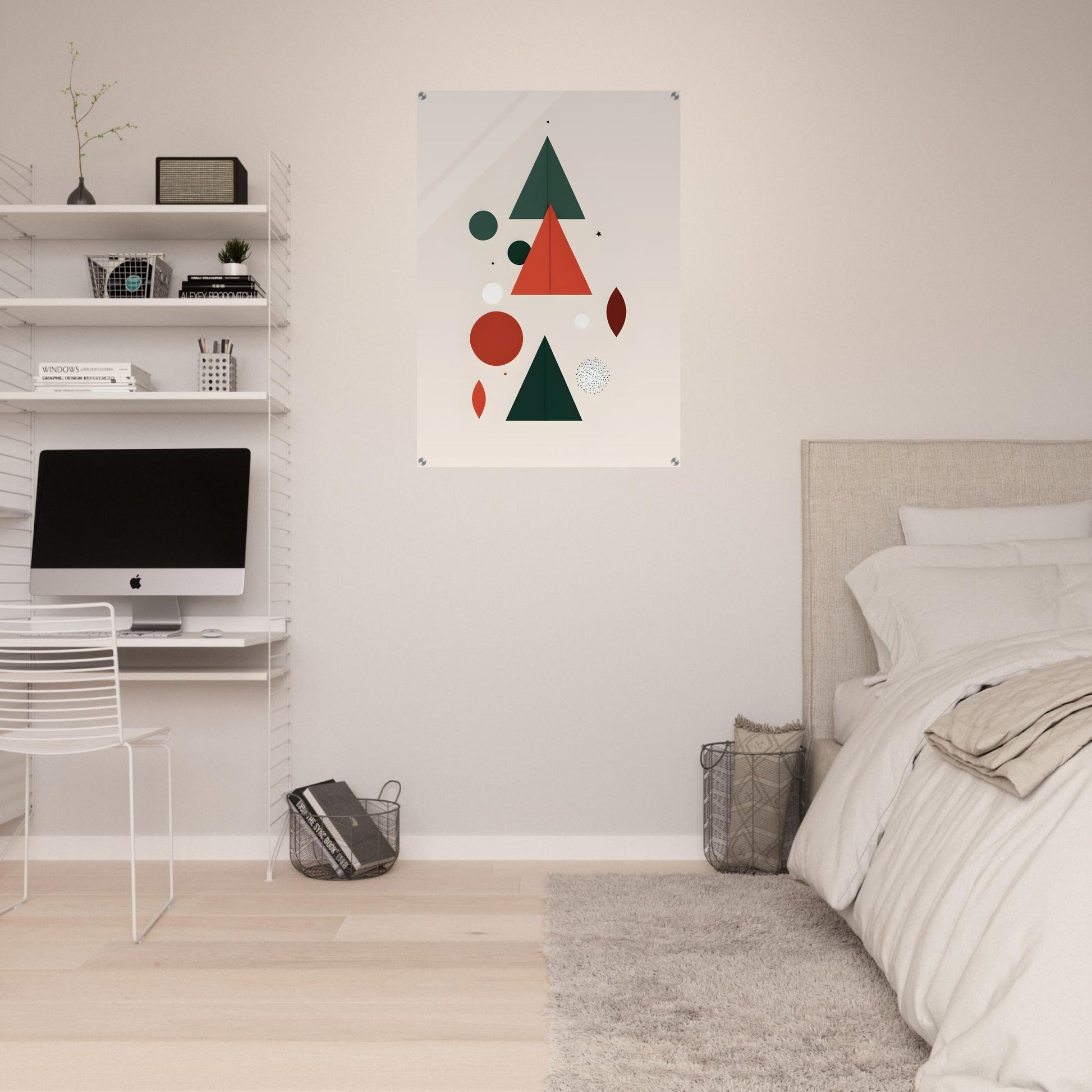 Festive Geometry - Minimalist Abstract Christmas Acrylic Art