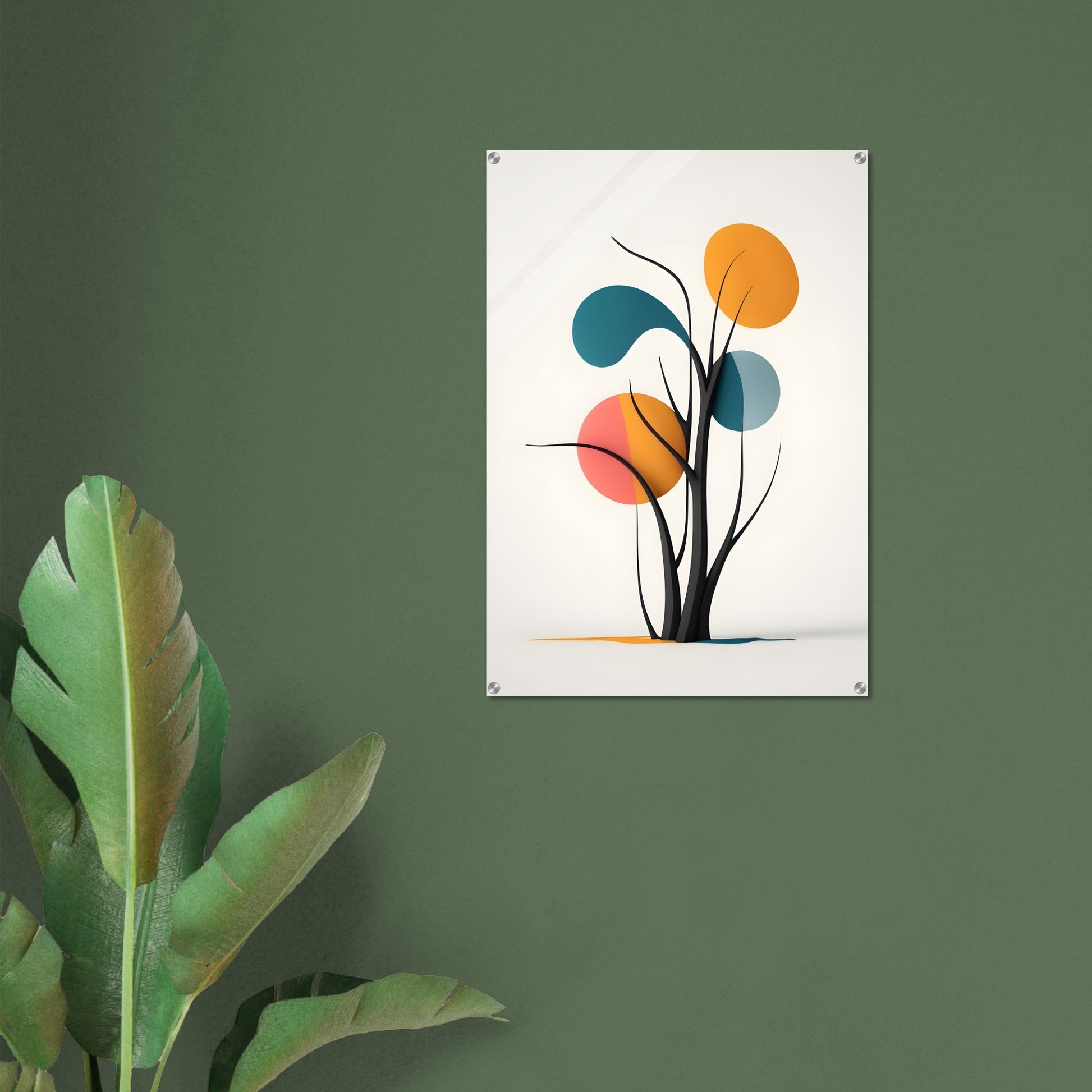 Acrylic glass wall art, Flowing Nature-Inspired Minimalist Art