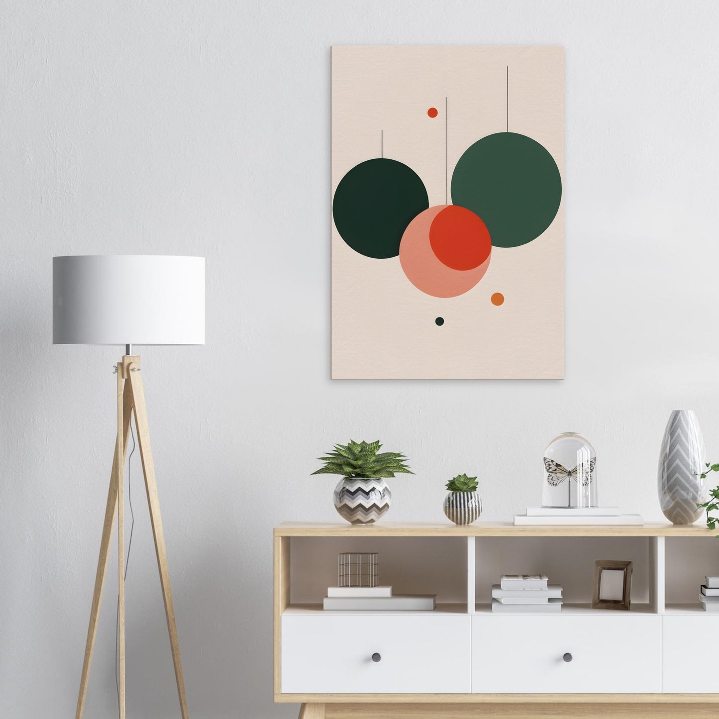 Festive Harmony - Minimalist Christmas Abstract Canvas Art