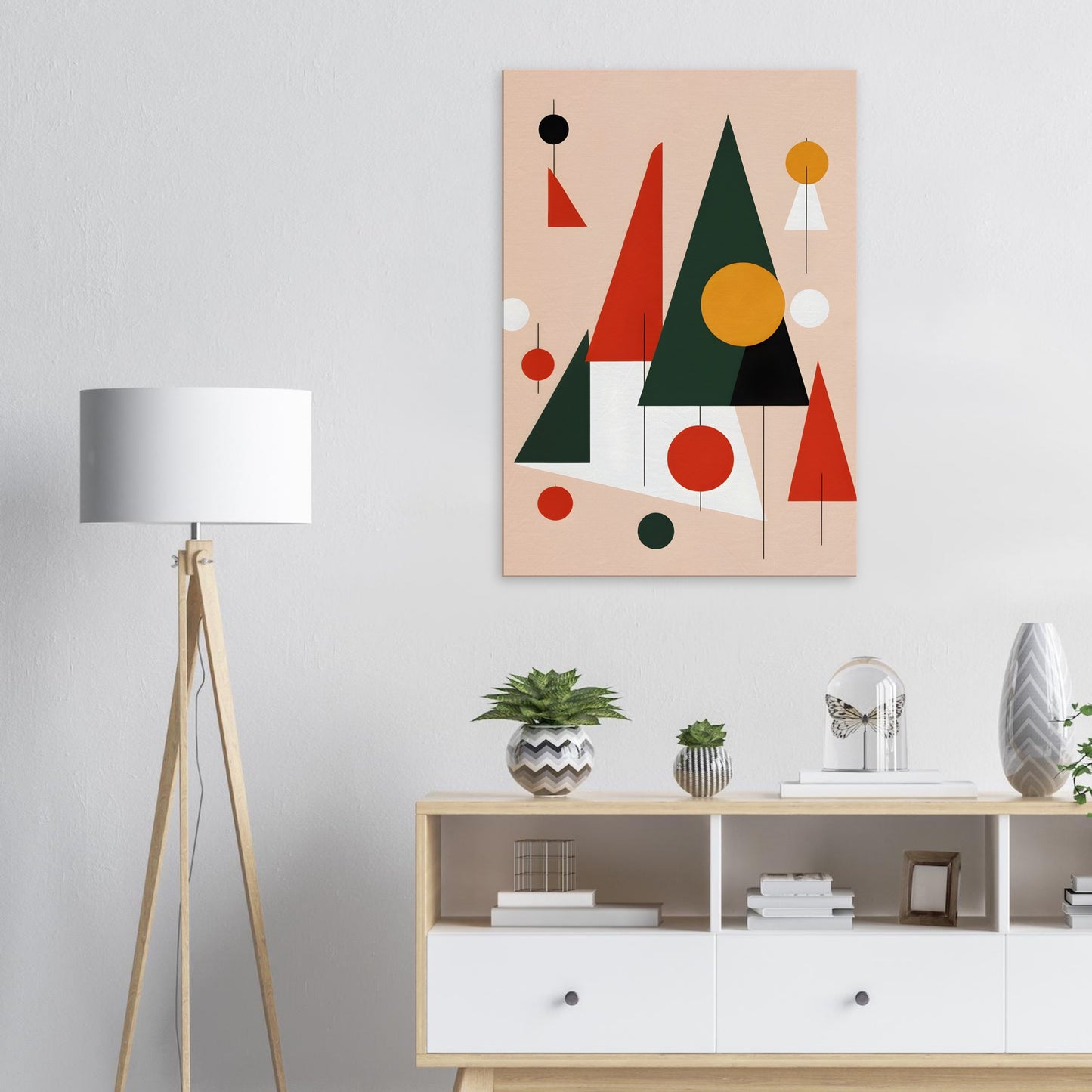 Festive Harmony - Minimalist Christmas Abstract Art Print