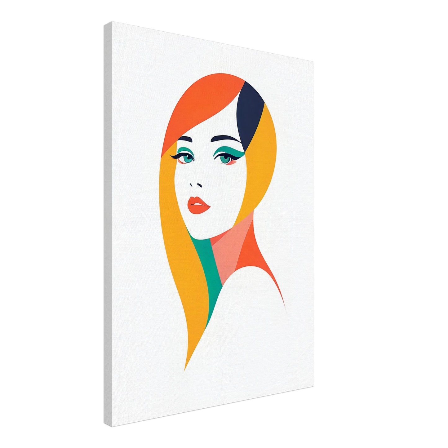 Vibrant Aura - Modern Minimalist Abstract Portrait Art Canvas