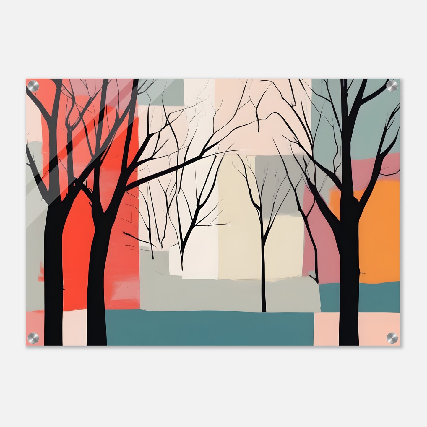 Whimsical Trees - Captivating Minimalist Abstract Acrylic Print