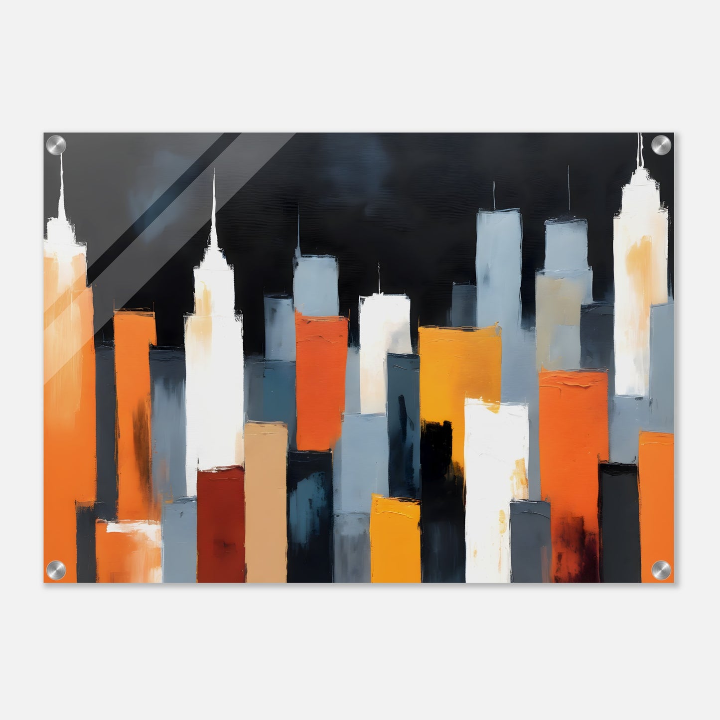 Ethereal Nightscapes: Abstract City Acrylic Print