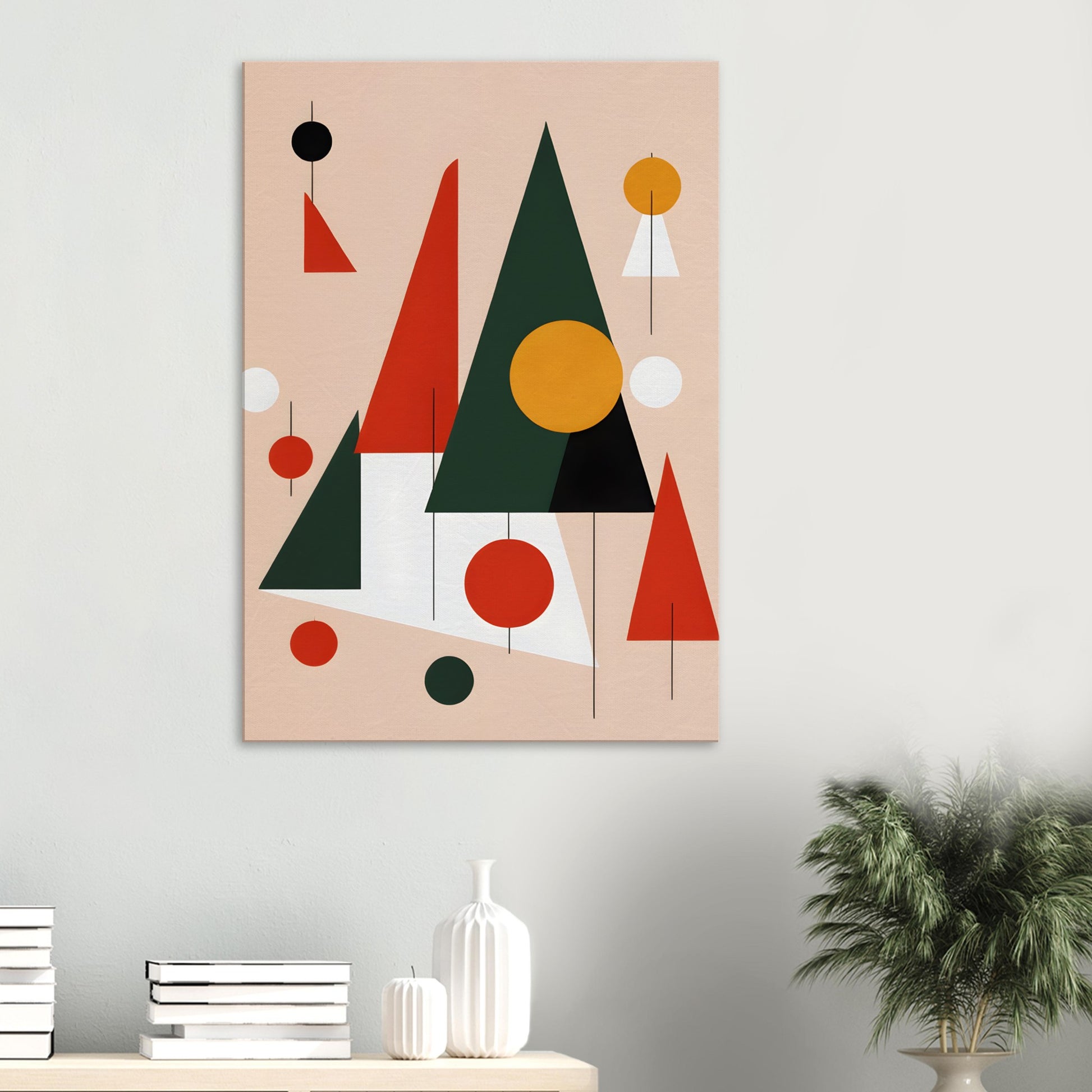 Festive Harmony - Minimalist Christmas Abstract Art Print