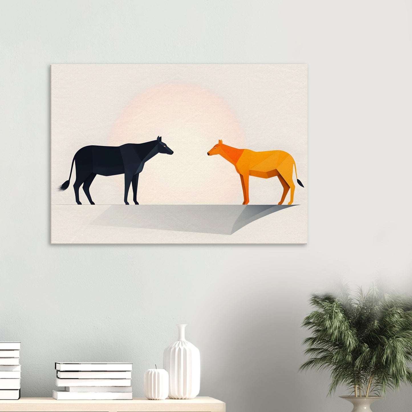 Contrast - Minimalist Canvas Print of Animals