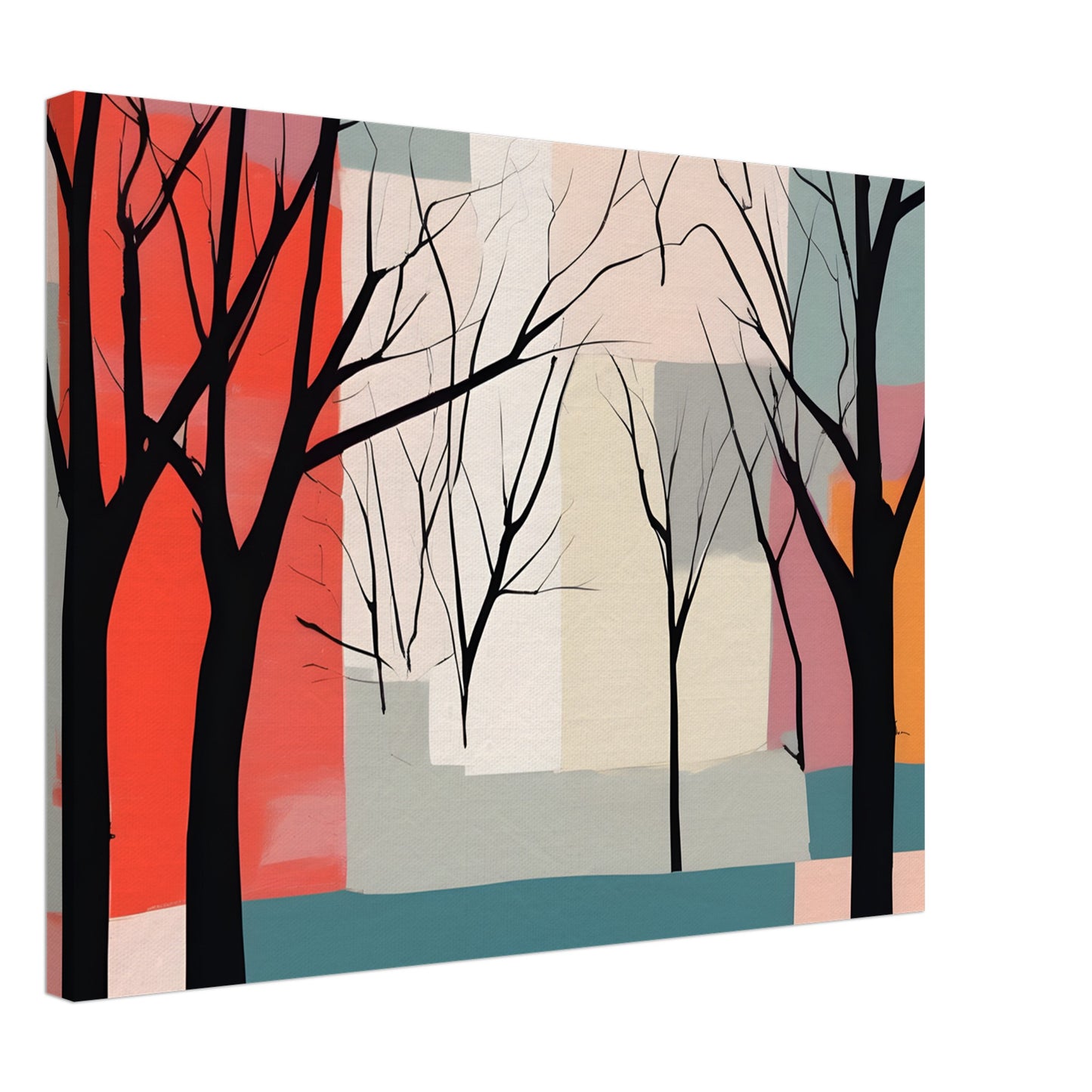 Whispered Hues - Abstract Trees Canvas Print for Modern Spaces