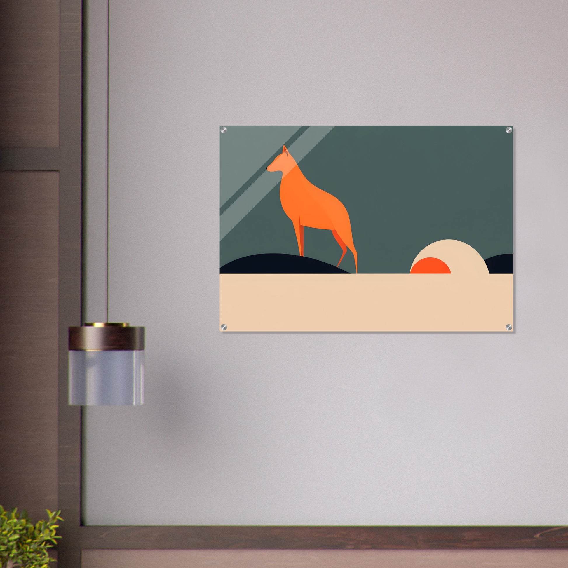 Orange Canine - Minimalist Abstract Acrylic Print Art