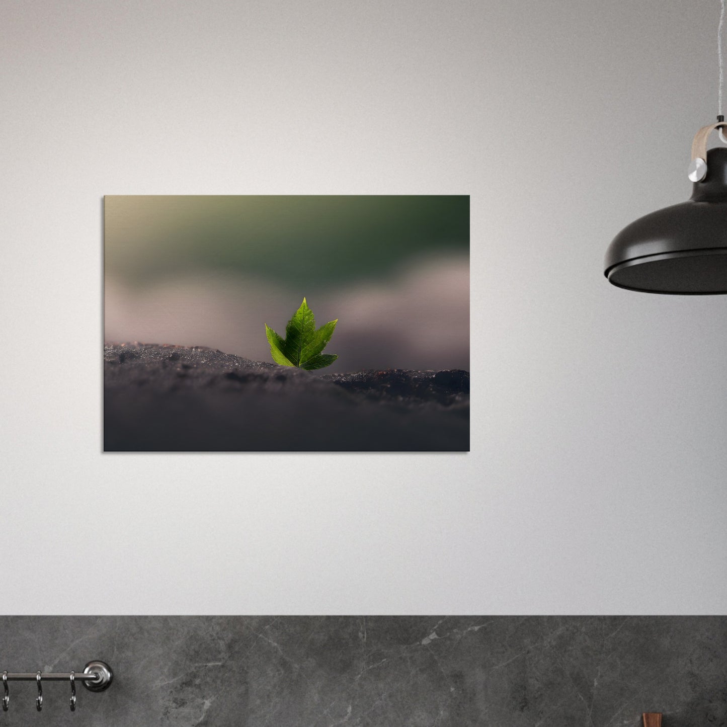 Minimalist Abstract Wall Art - Serene Green Growth for Home Décor