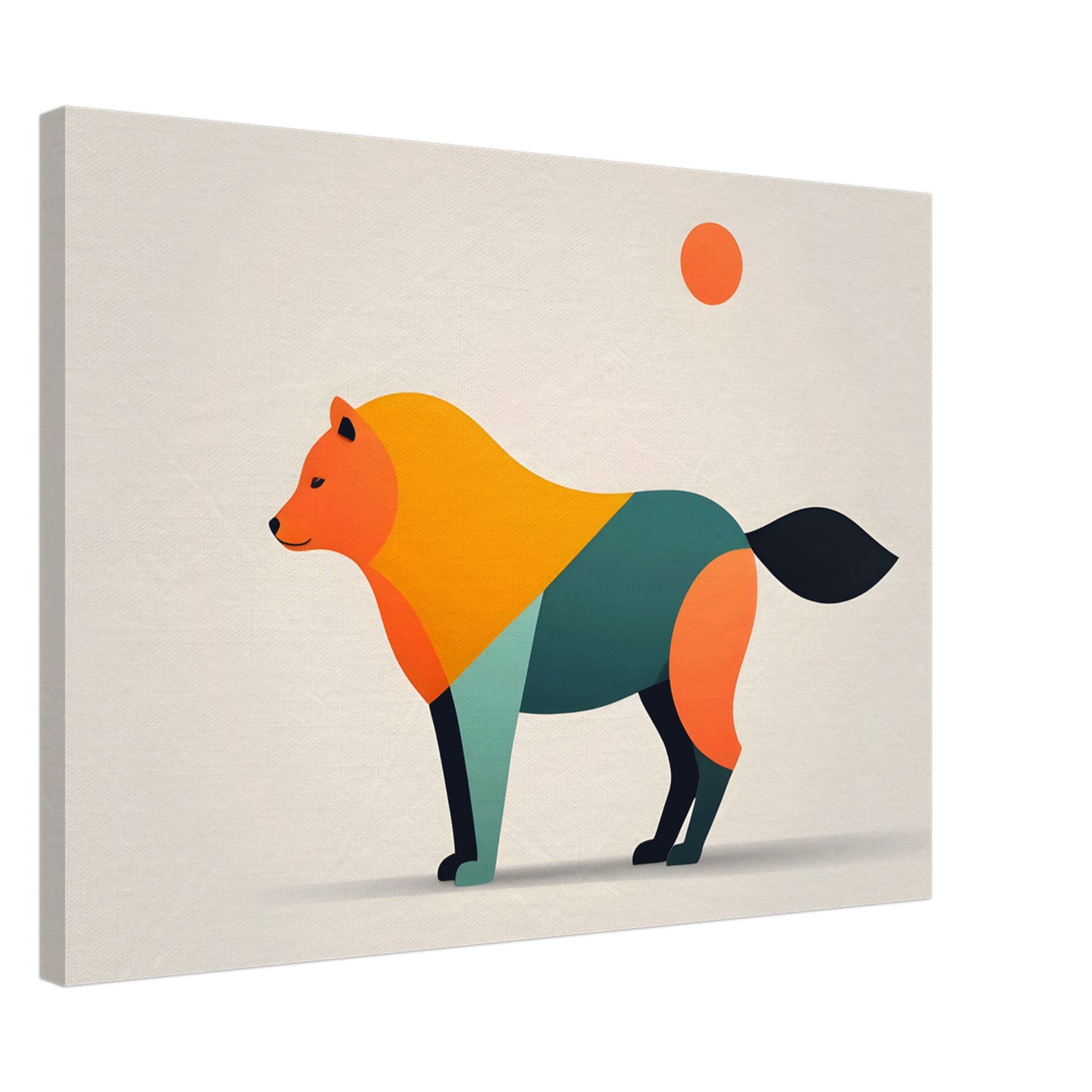 Whimsical Fox - Vibrant Minimalist Canvas Art