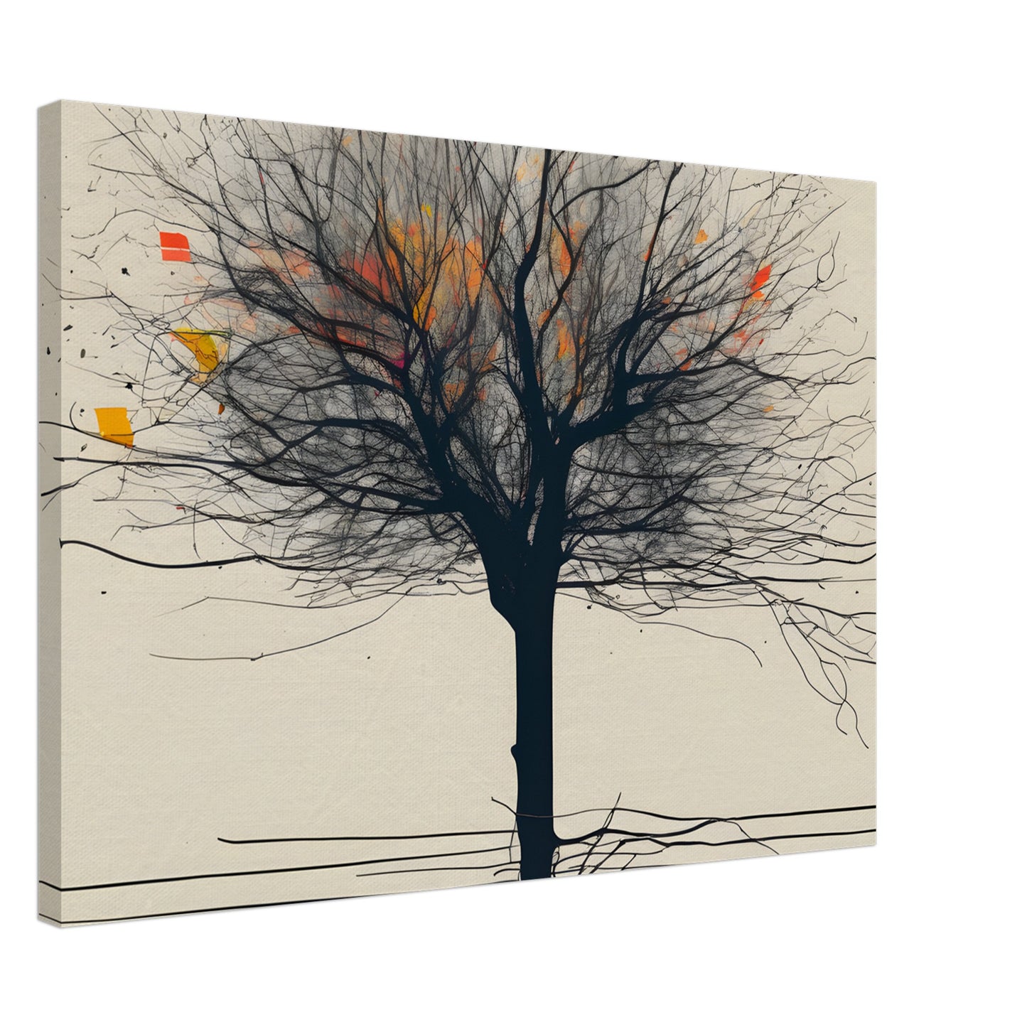 Whimsical Tree Canvas Print - Minimalist Abstract Art