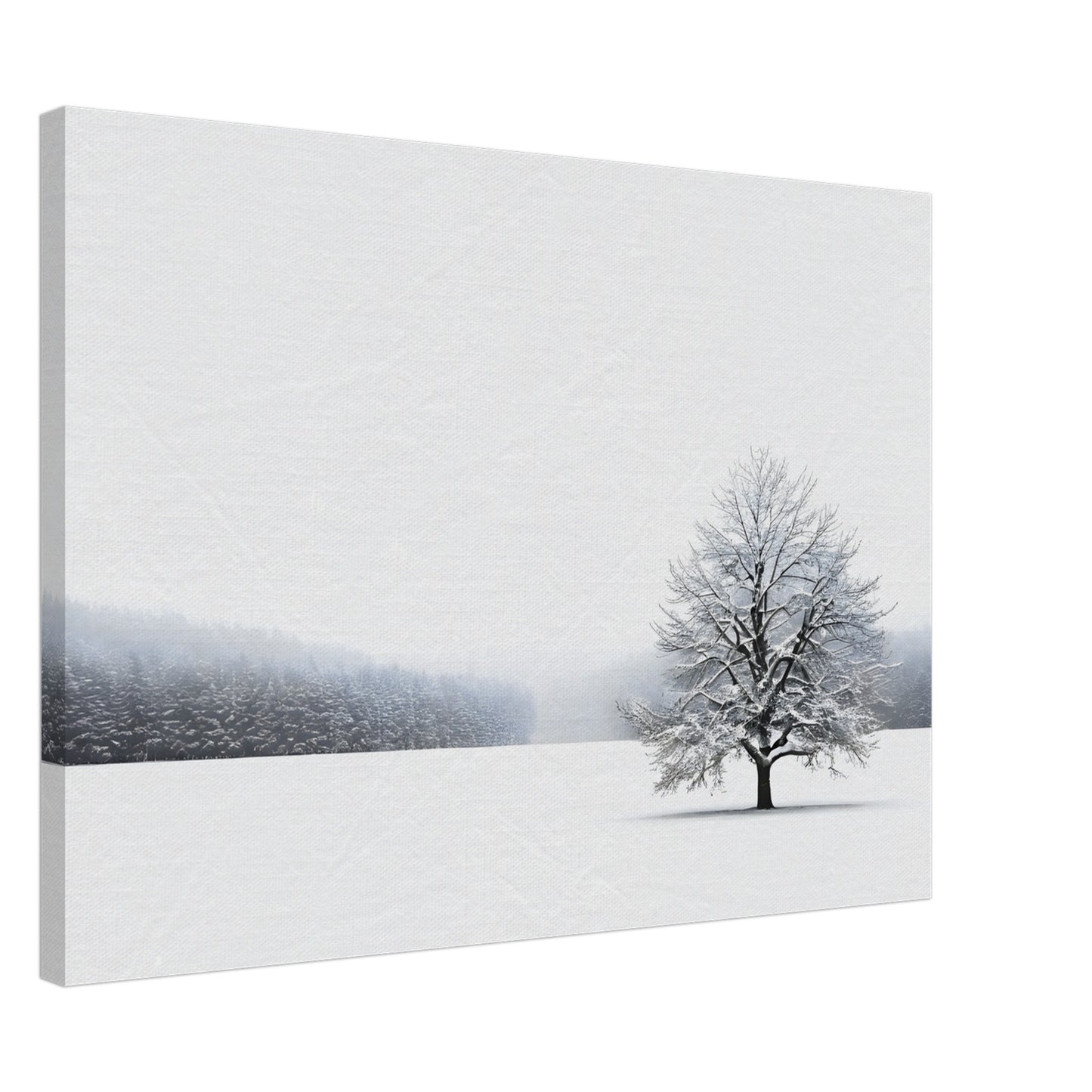 Minimalist Abstract Winter Landscape Canvas Art for Home Decor