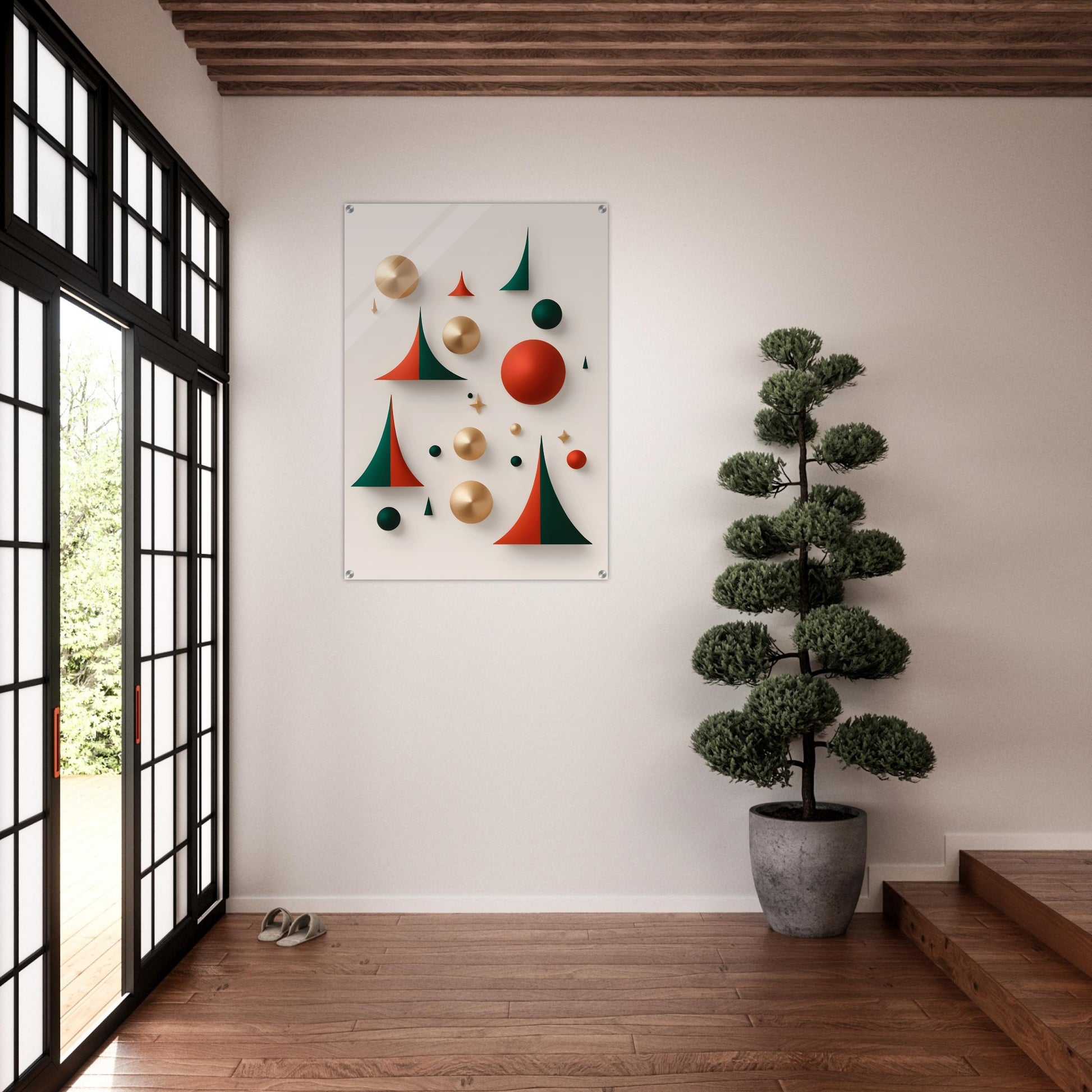 Geometric Delight - Minimalist Christmas Acrylic Print Art