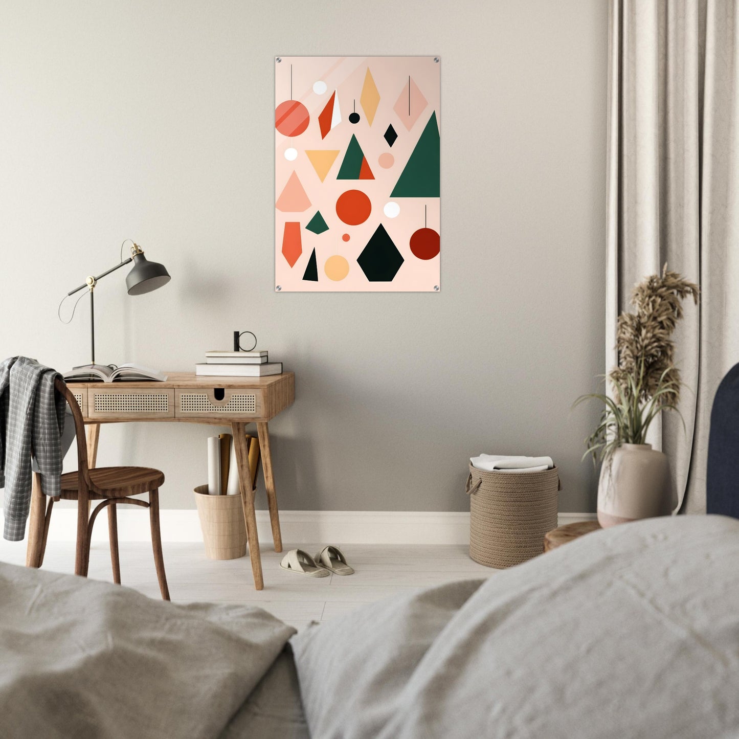 Geometric Joy - Minimalist Abstract Christmas Art