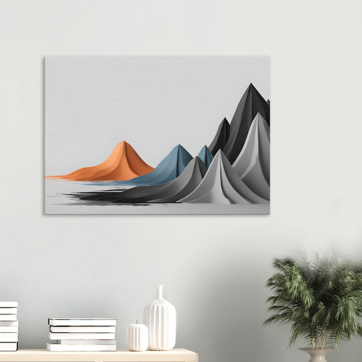 Minimalist Abstract Mountain Wall Art – Modern Canvas Print