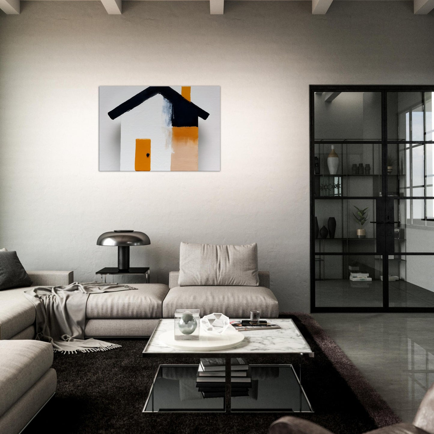 Charming Simplicity: Minimalist House Canvas Art