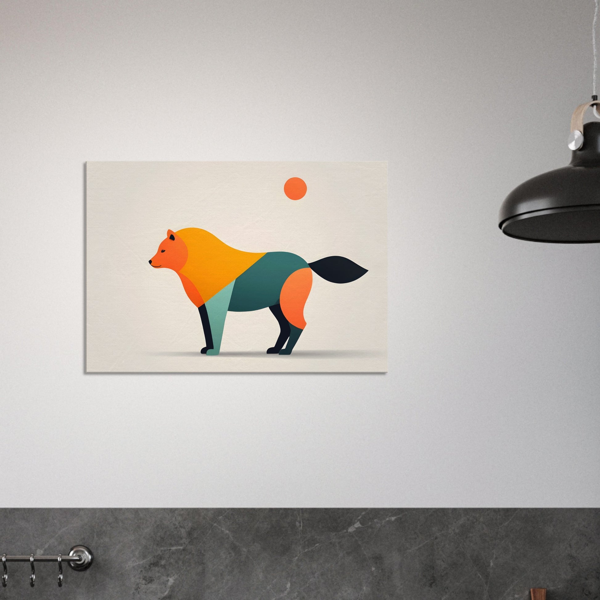 Whimsical Fox - Vibrant Minimalist Canvas Art