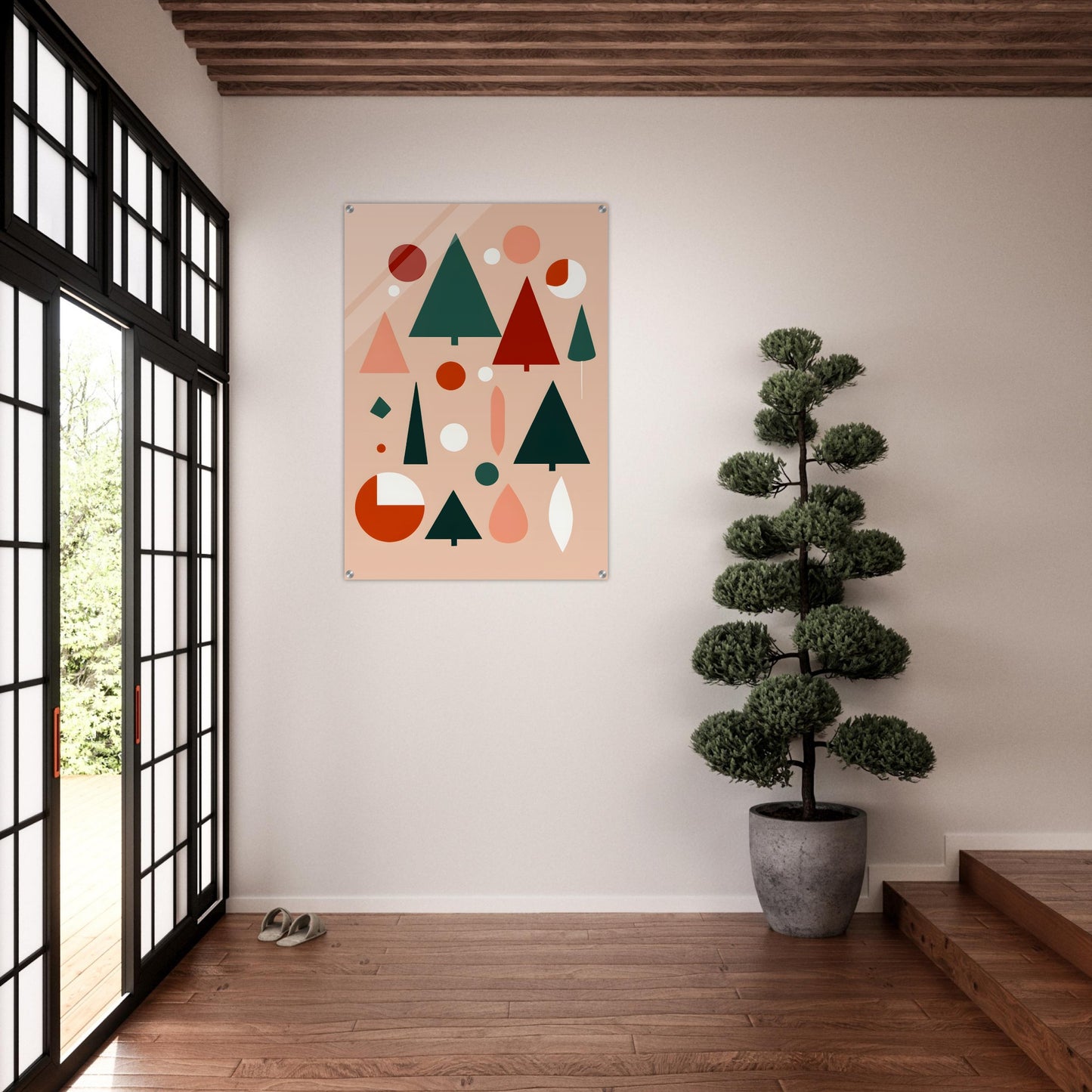 Whimsical Pines - Minimalist Abstract Christmas Art