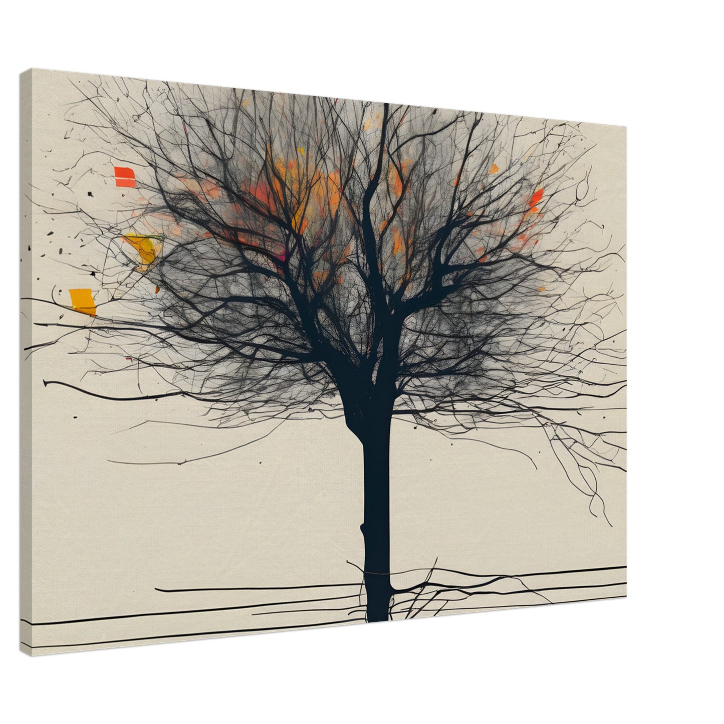 Whimsical Tree Canvas Print - Minimalist Abstract Art