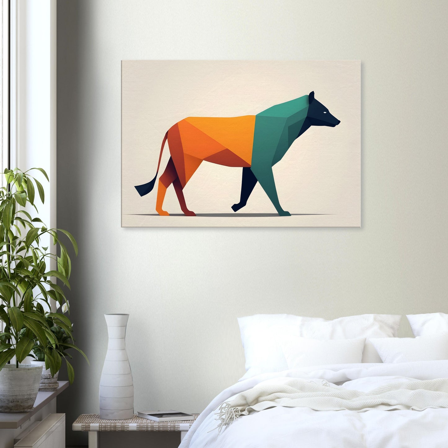 Geometric Canine - Vivid Minimalist Canvas Print Art