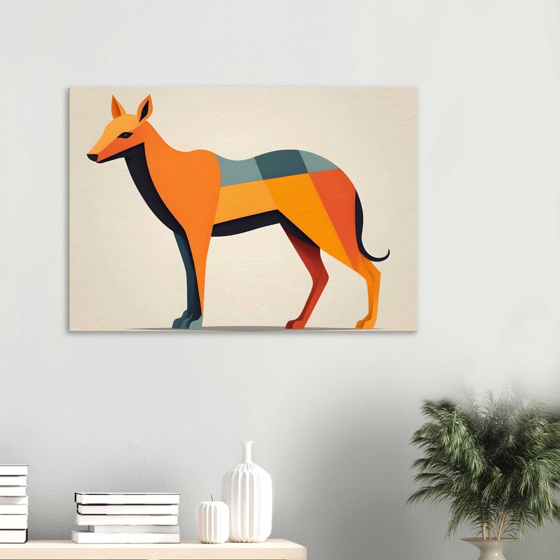 Abstract Canine Beauty - Colorful Geometric Wall Art