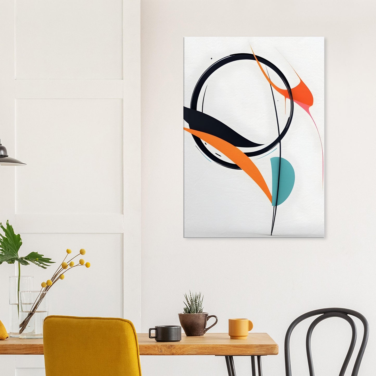 Minimalist Abstract Canvas Print with Dynamic Color Flow