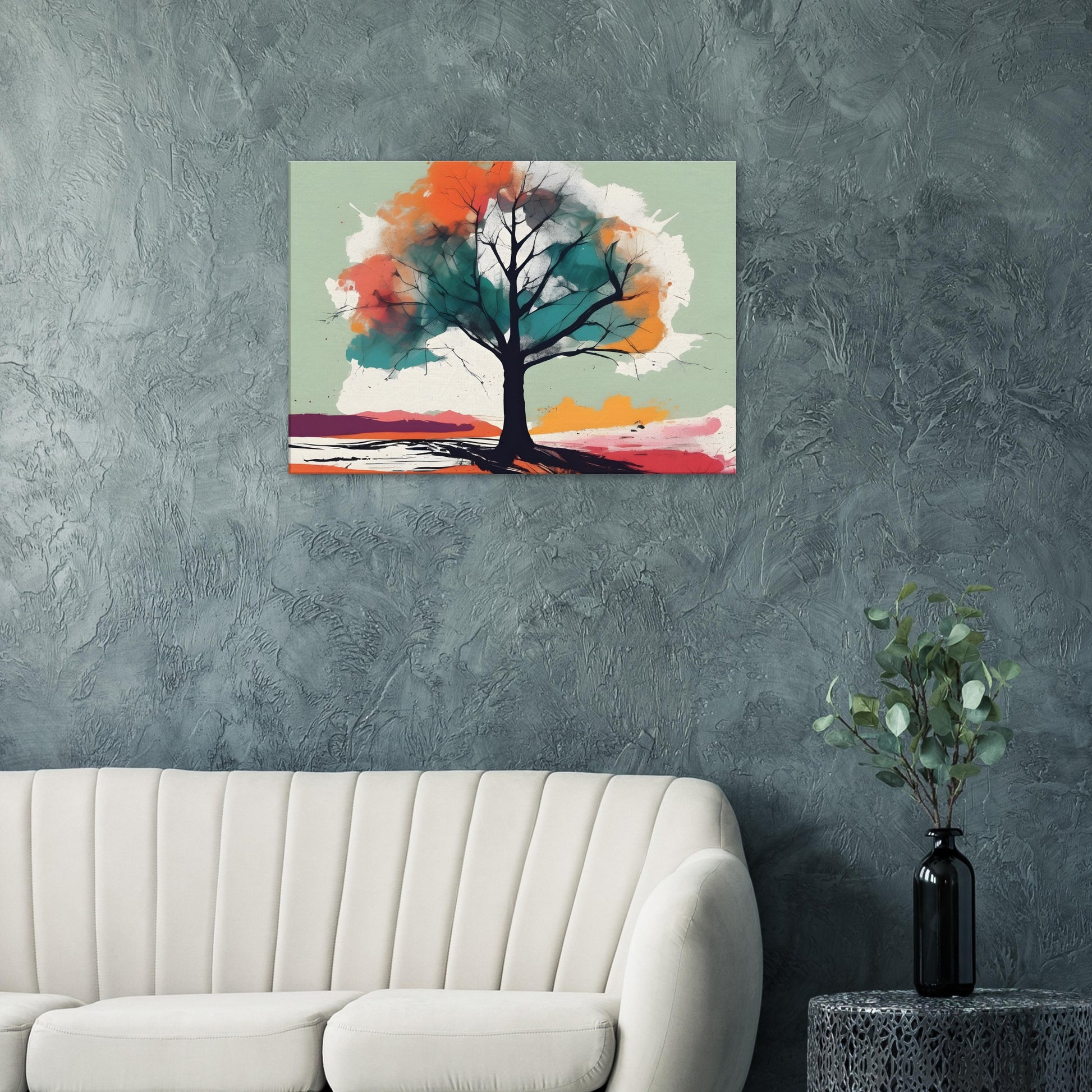 Vibrant Beauty - Minimalist Abstract Tree Art for Your Home