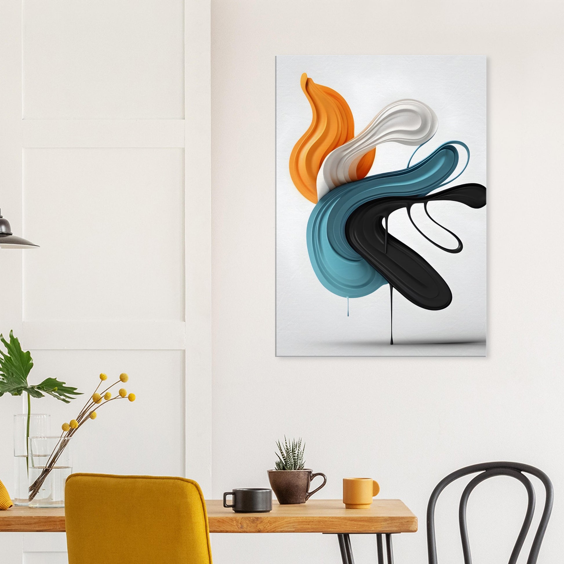 Flowing Colors: Minimalist Abstract Canvas Print Art