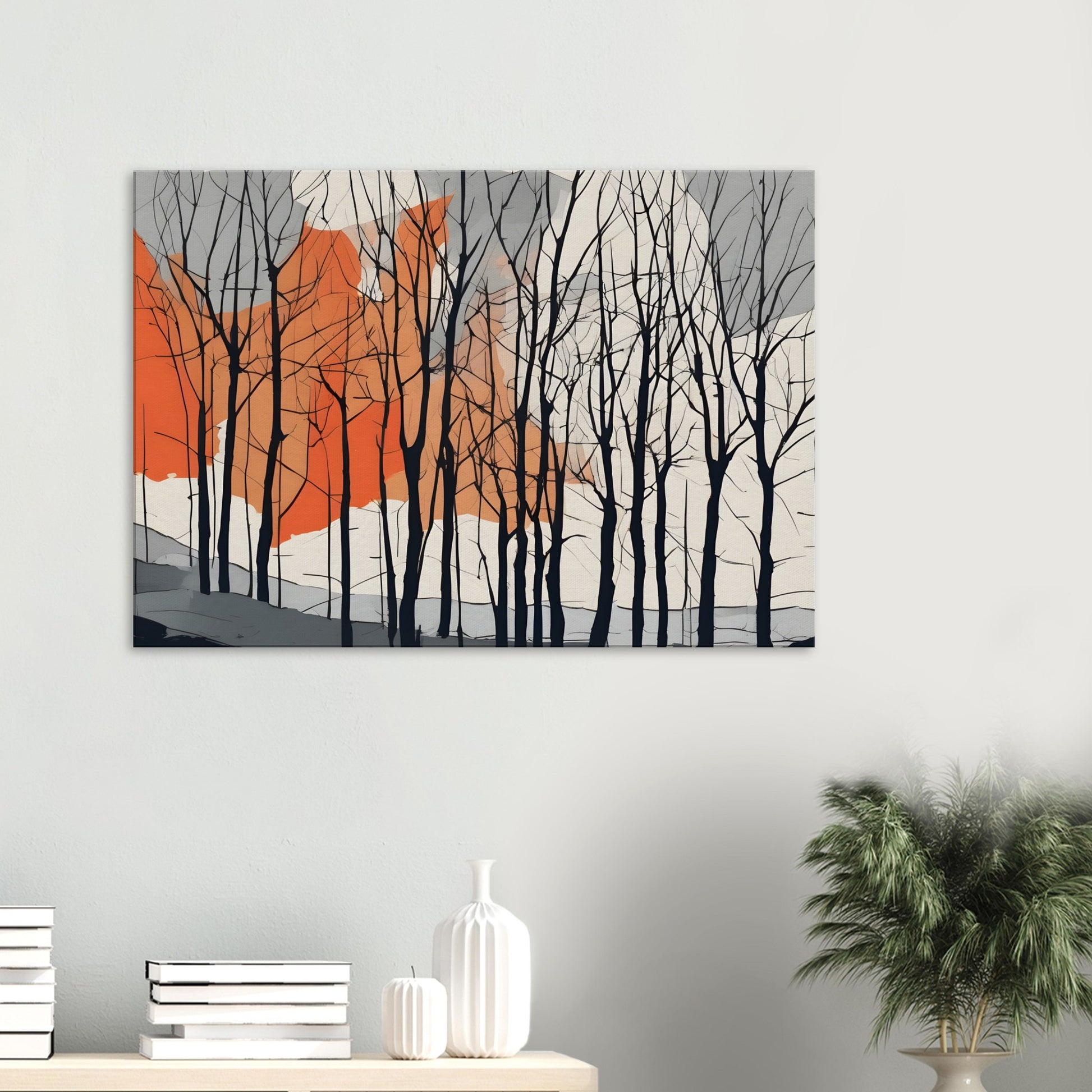 Serene Trees Canvas Print - Minimalist Abstract Wall Art