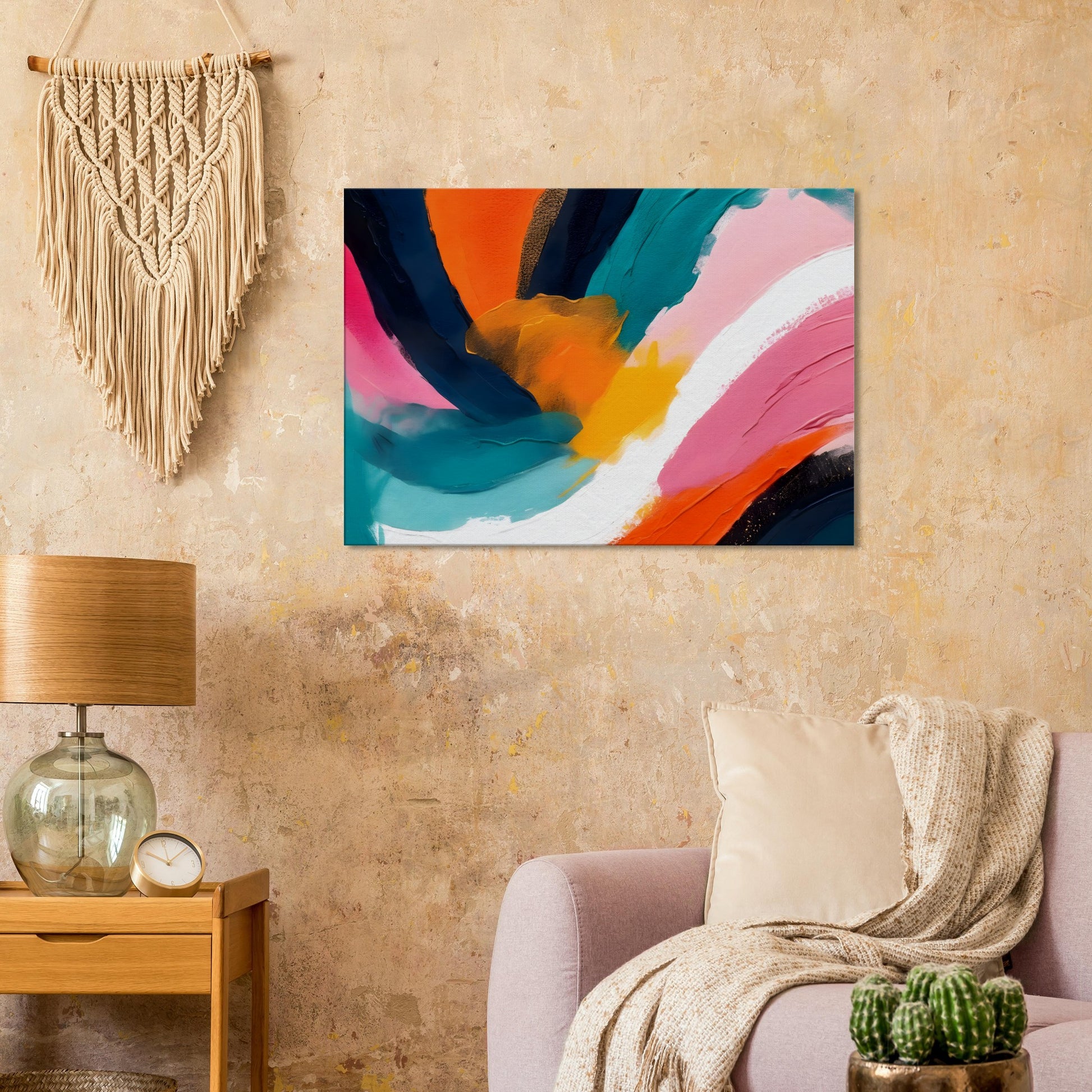 Vibrant Blissflow: Abstract Colorful Canvas Art