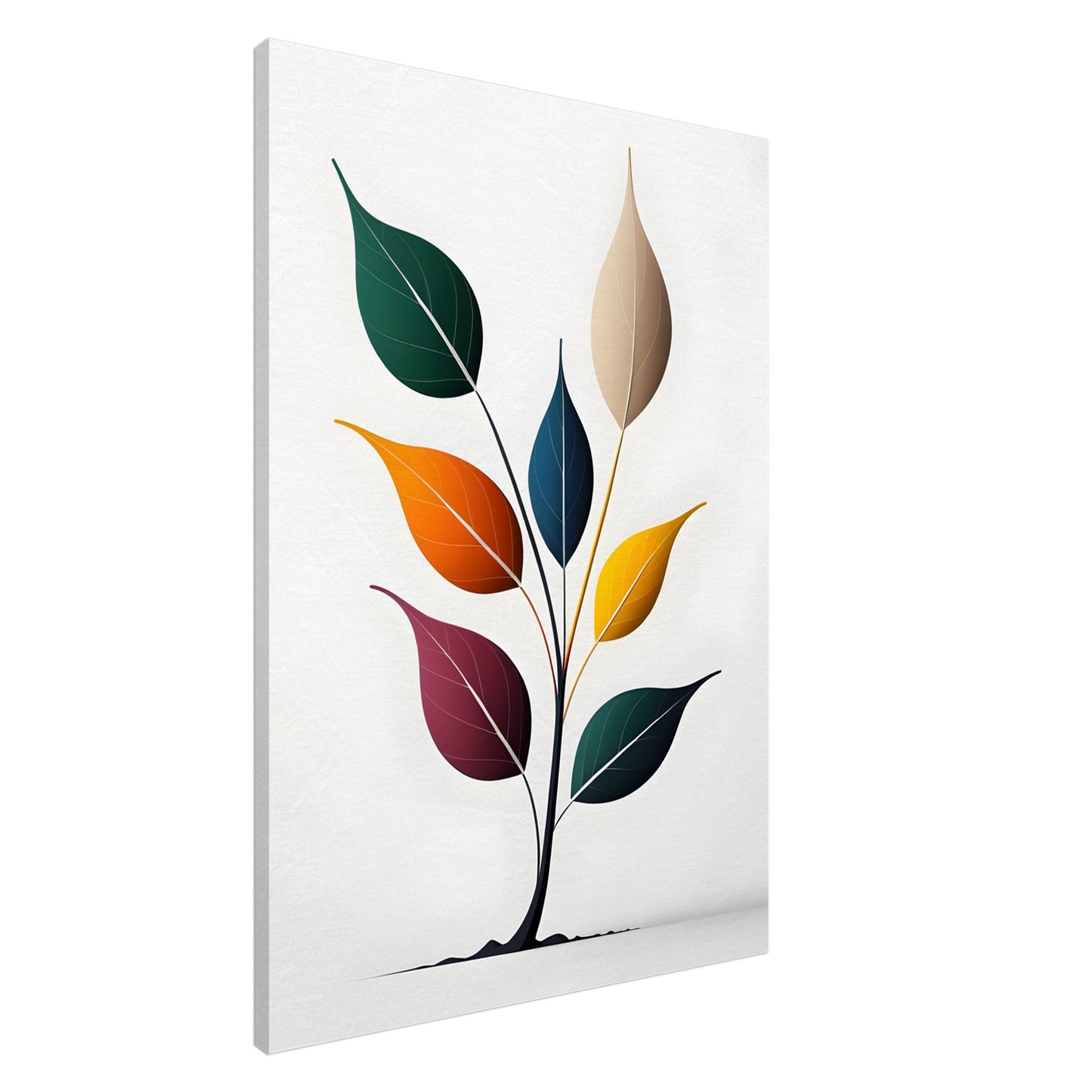 Minimalist Abstract Leaf Art Canvas Print for Modern Spaces