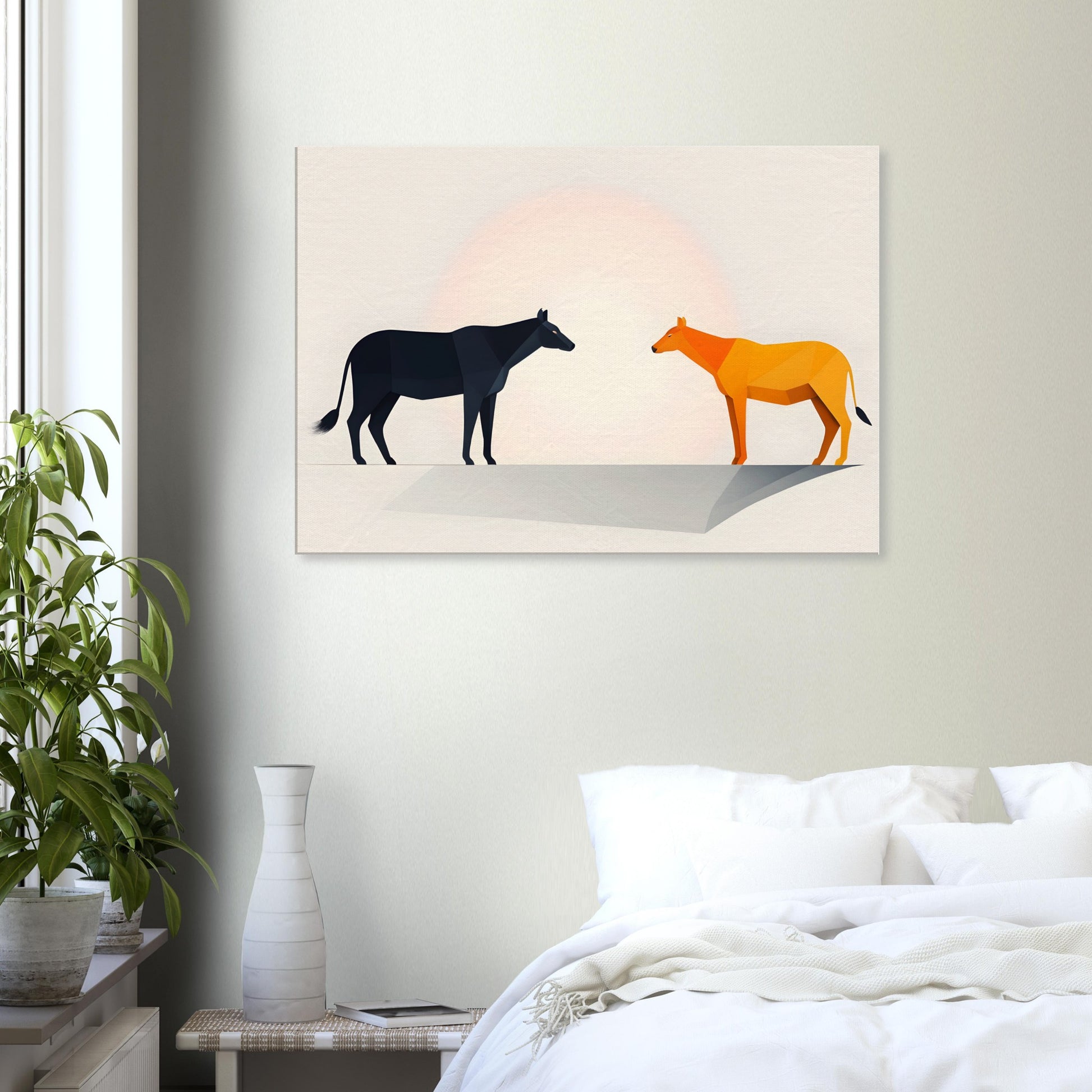 Contrast - Minimalist Canvas Print of Animals