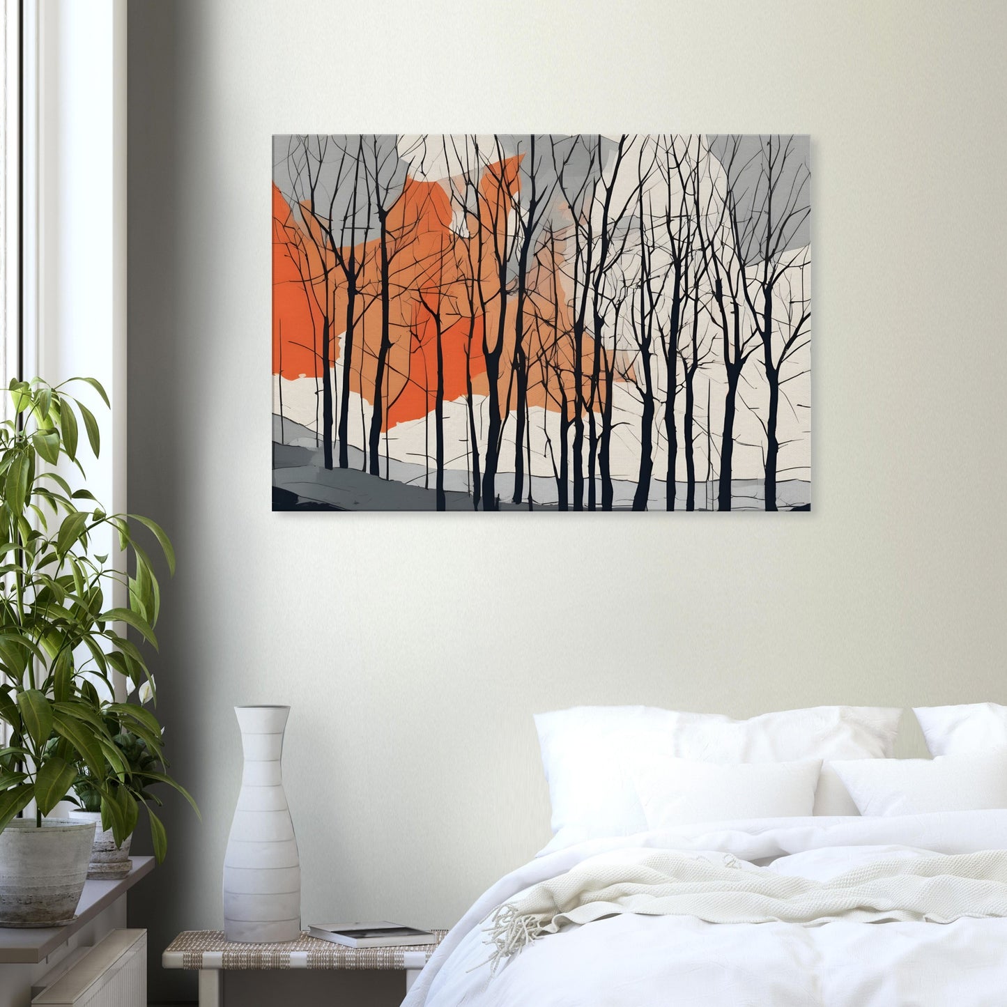 Serene Trees Canvas Print - Minimalist Abstract Wall Art