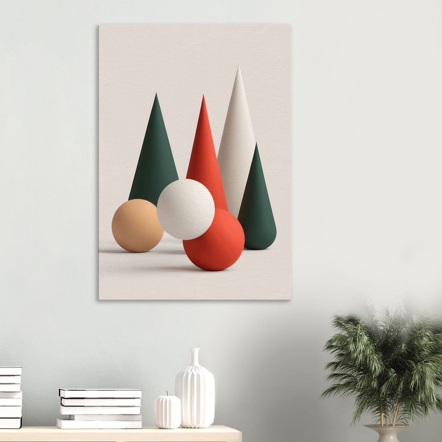 Whimsical Shapes - Minimalist Abstract Christmas Art