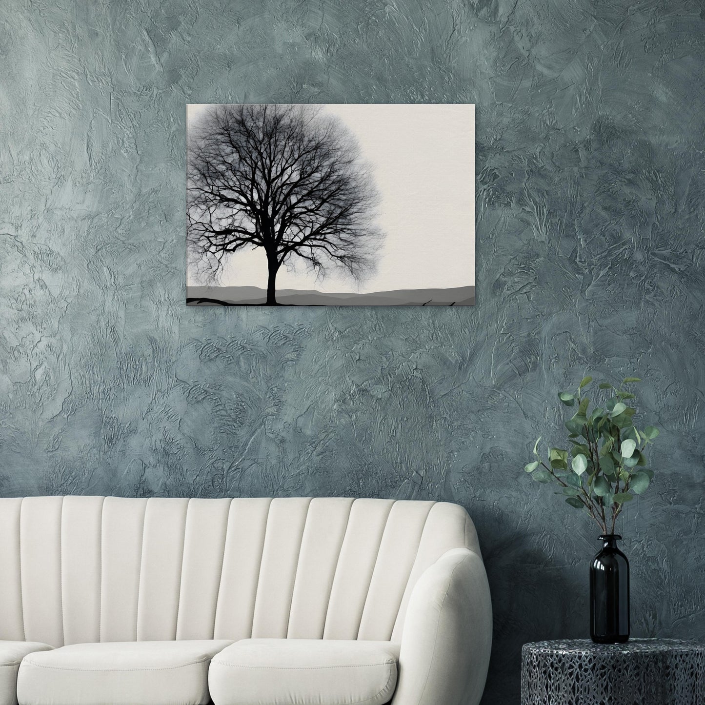 Silhouette Serenade - Minimalist Tree Canvas Print Wall Art