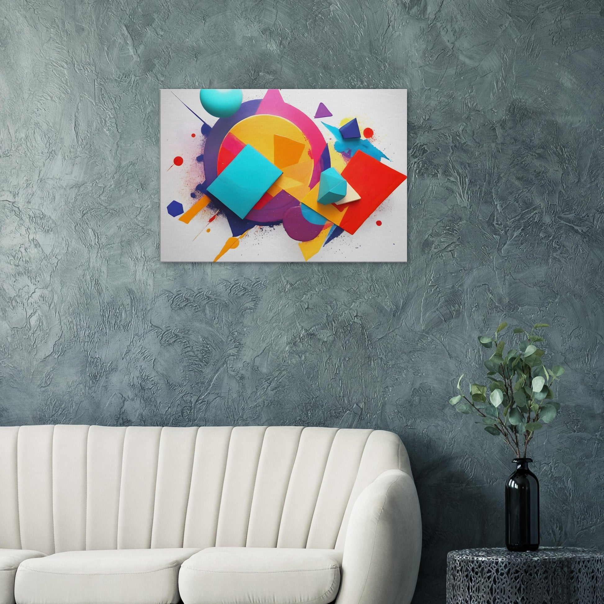 Bright Minimalist Abstract Canvas Print for Modern Decor