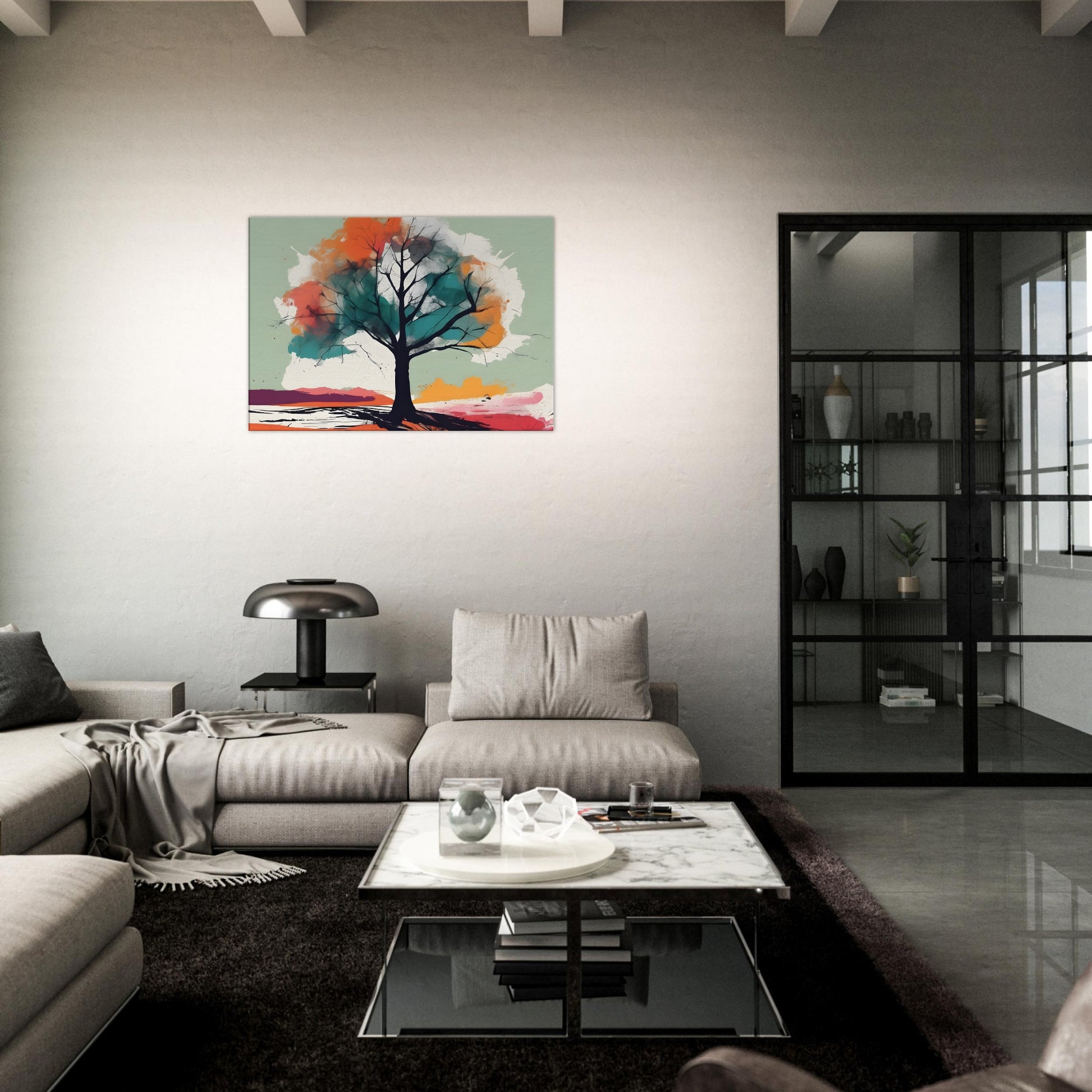 Vibrant Beauty - Minimalist Abstract Tree Art for Your Home