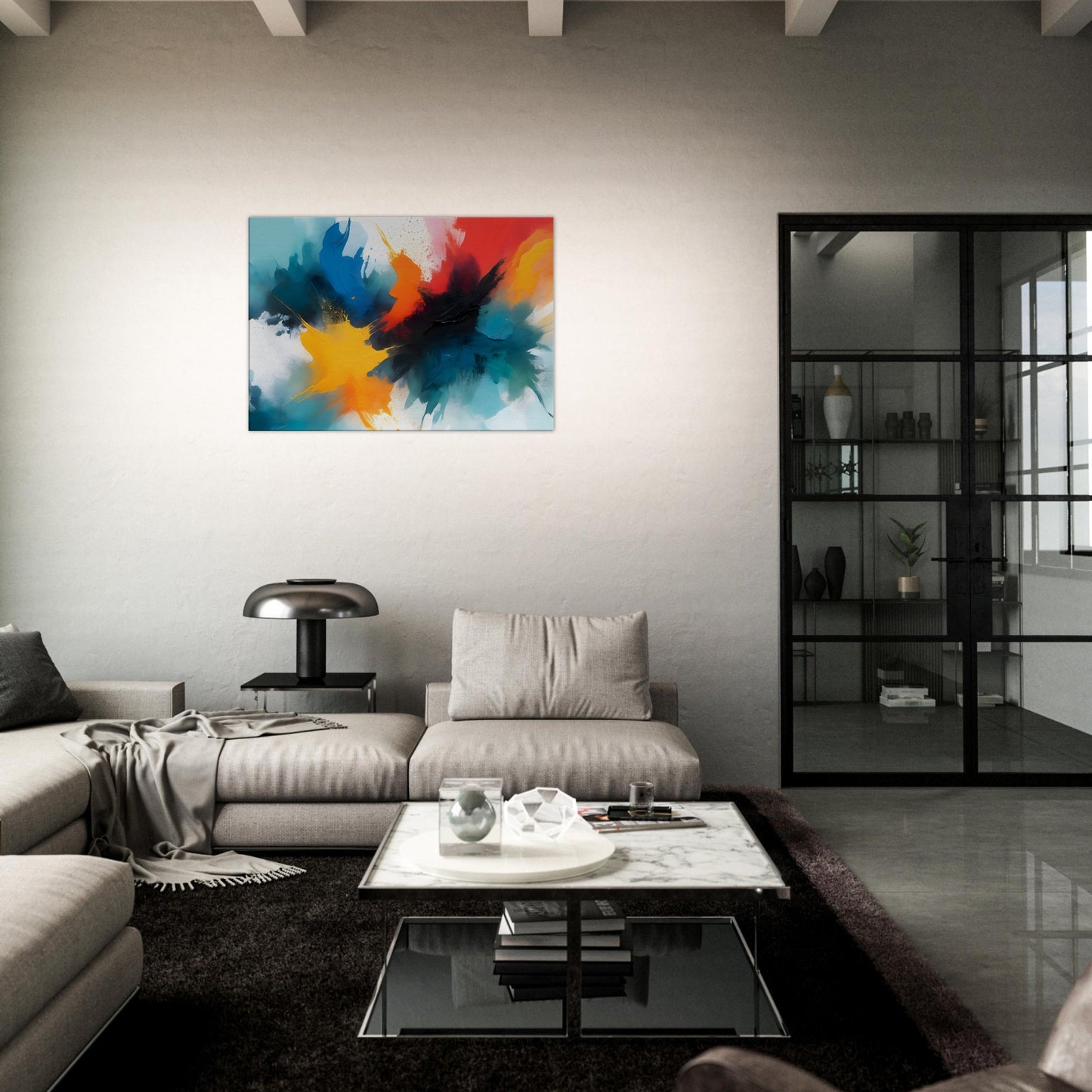 Vibrant Fusion: Abstract Minimalist Canvas Art