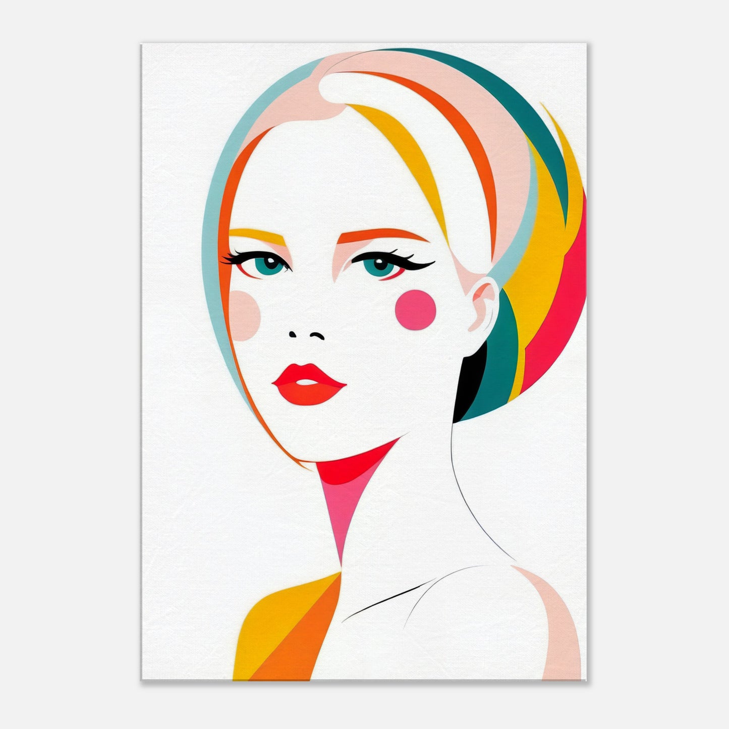 Vibrant Muse - Modern Abstract Female Portrait Canvas Print