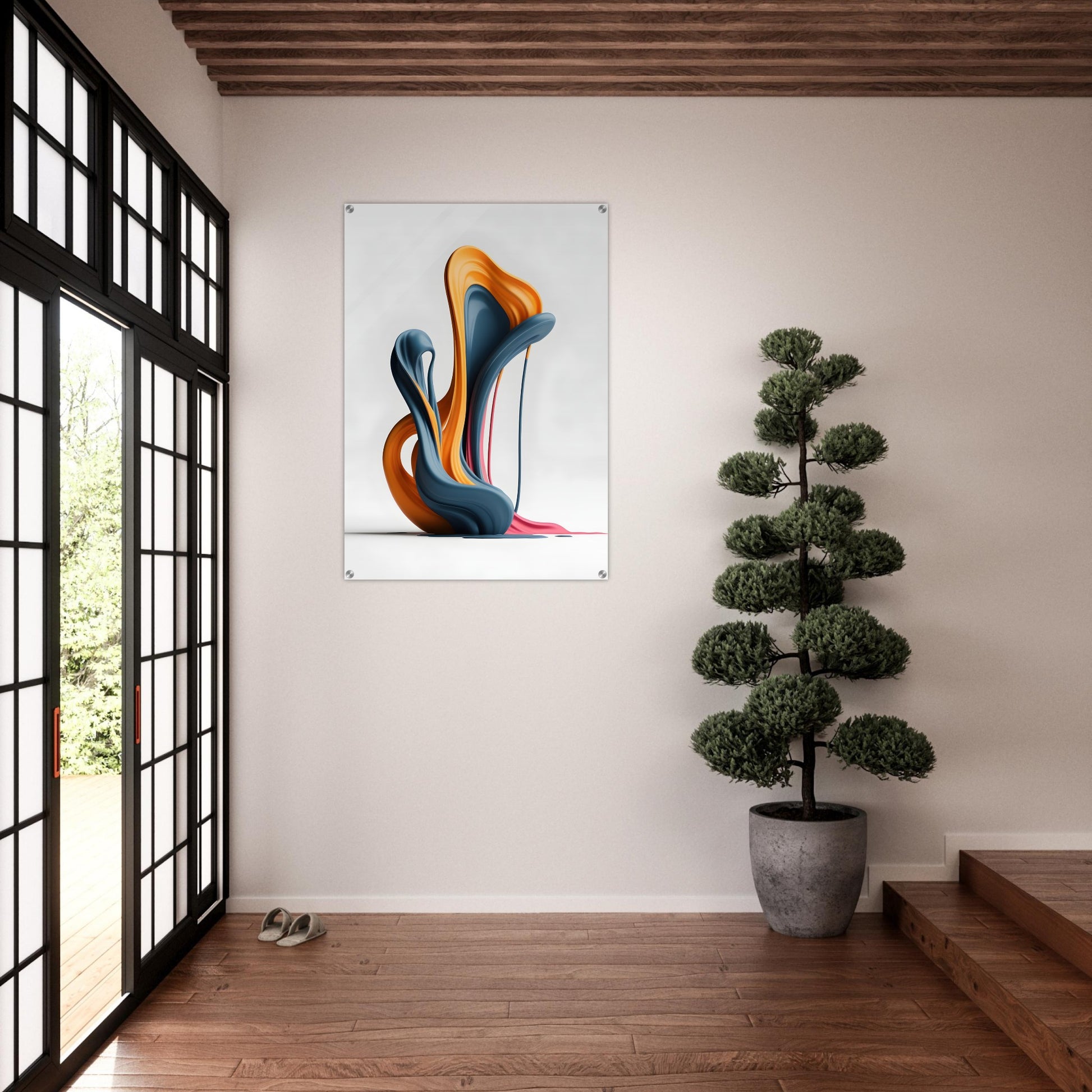 Vibrant Minimalist Abstract Acrylic Print - Modern Wall Art