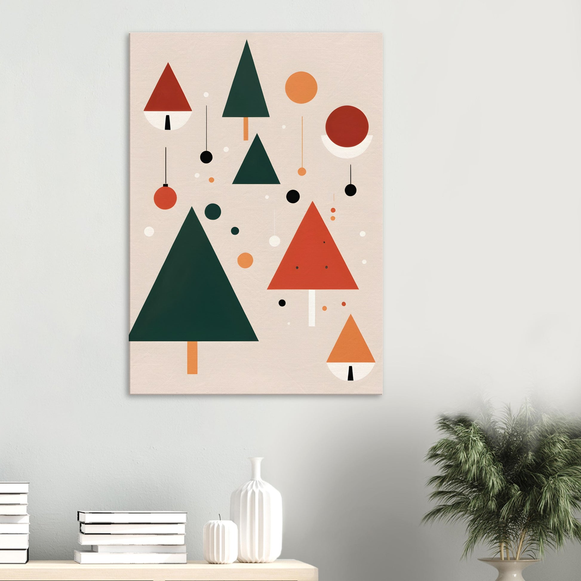 Whimsical Christmas Trees - Minimalist Abstract Wall Art