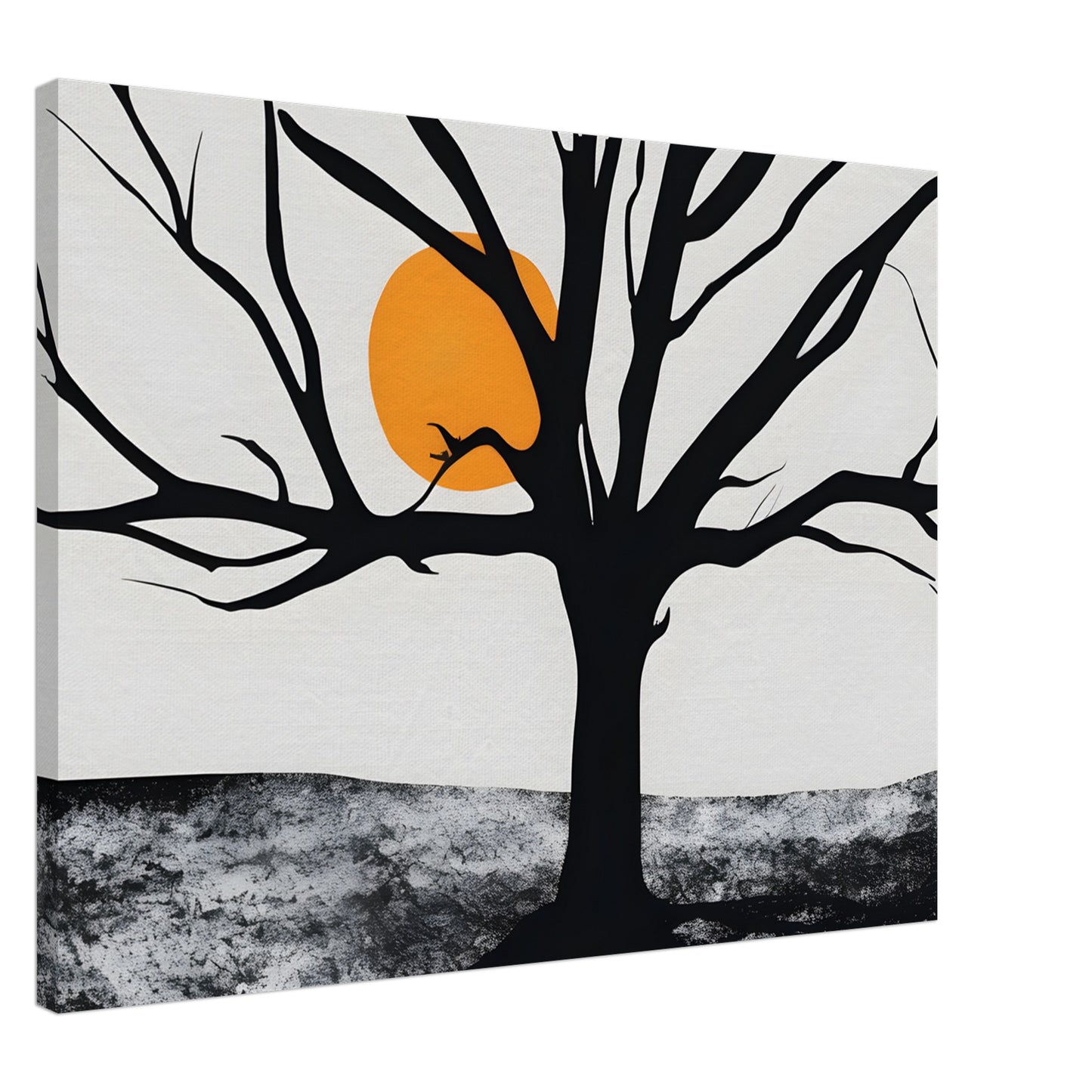 Silhouette Serenity - Minimalist Abstract Tree Art