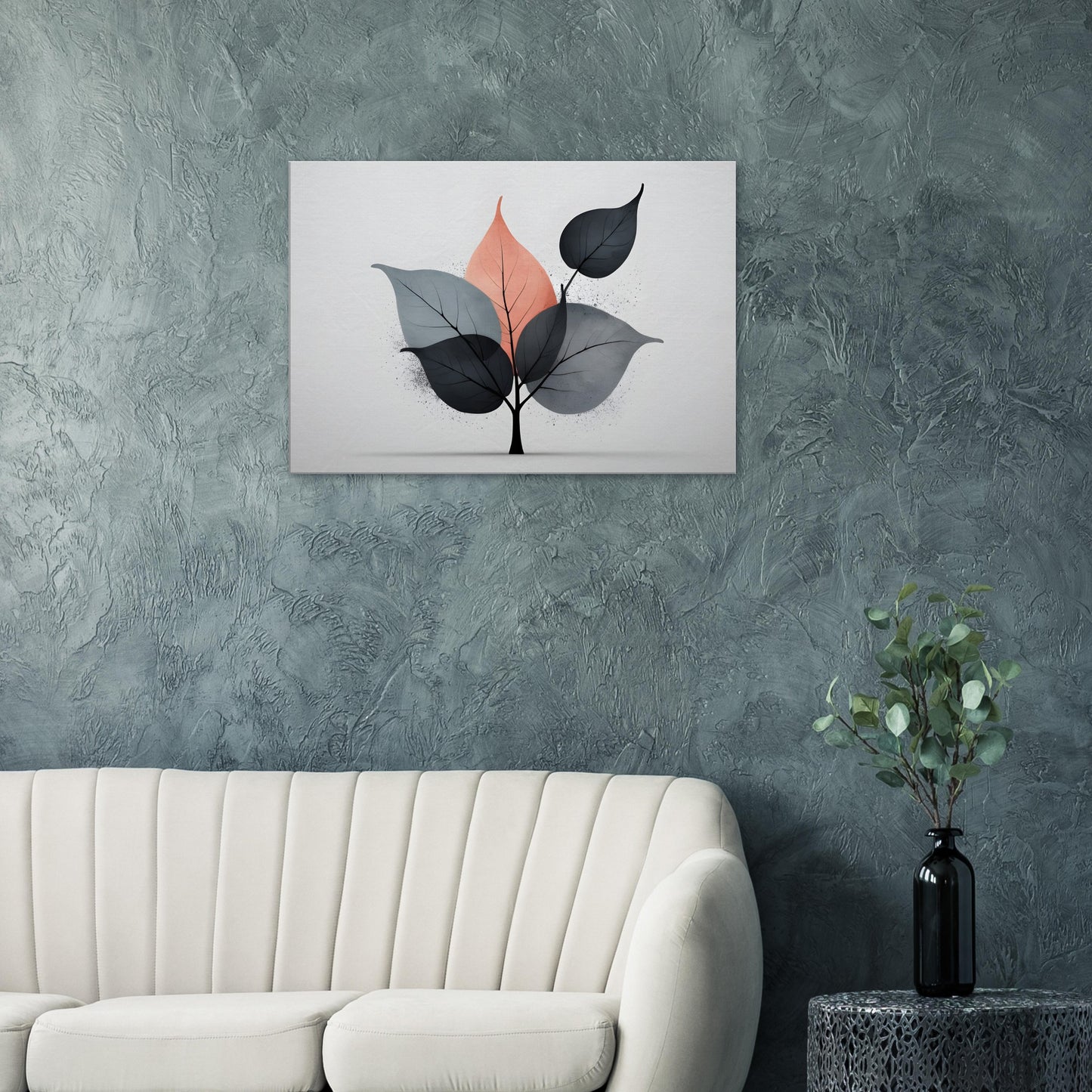 Minimalist Abstract Wall Art with Elegant Leaves