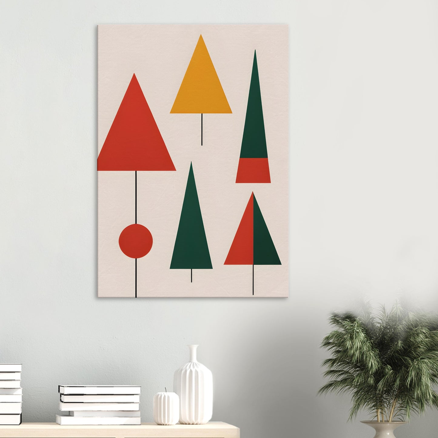 Festive Forest - Minimalist Abstract Christmas Canvas Print