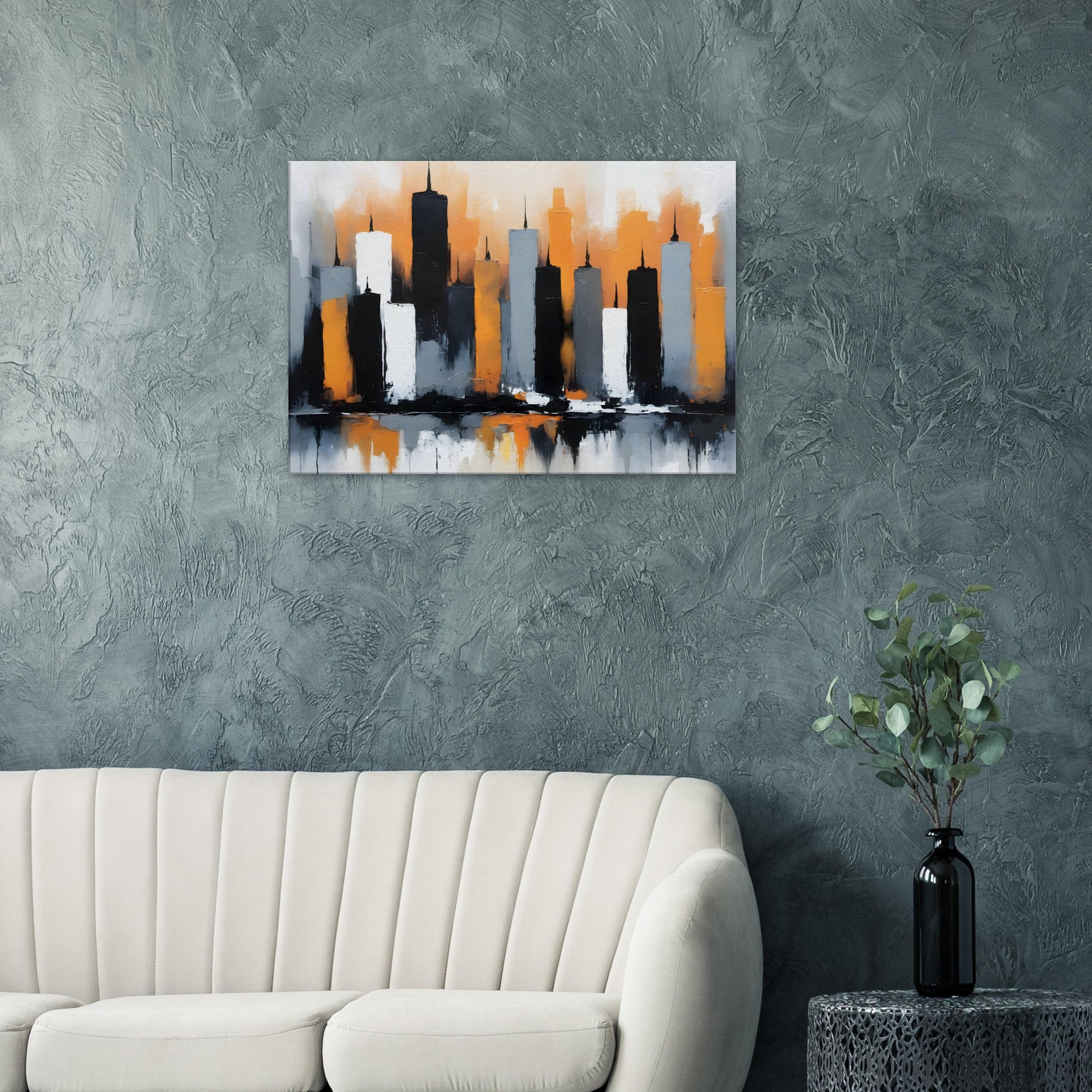 Dreamy Cityscape Hues: Minimalist Canvas Print